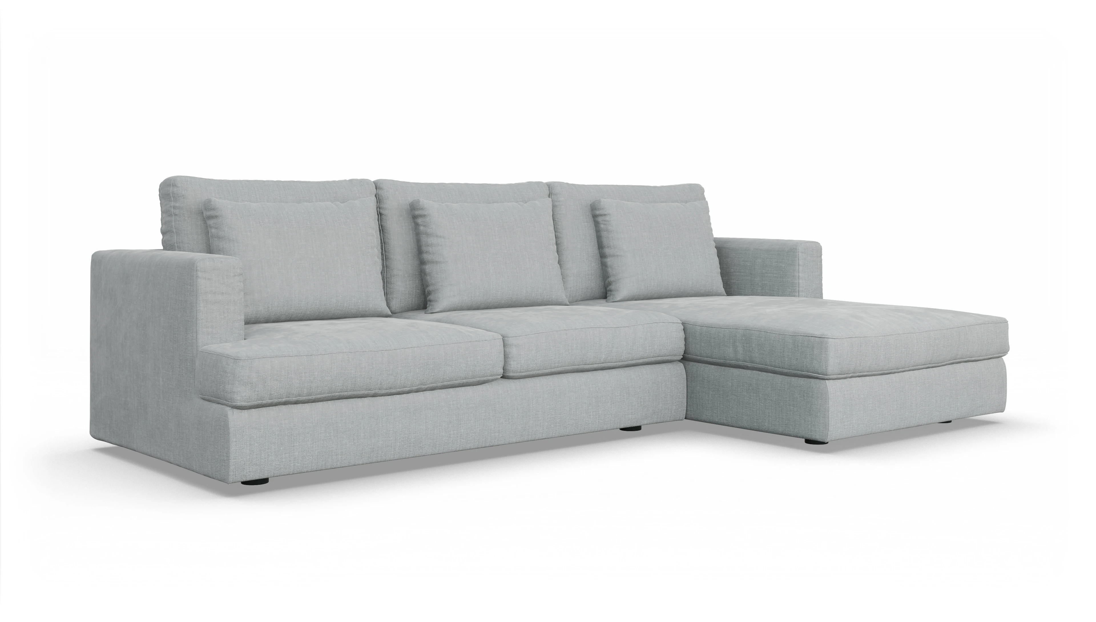 Stoffsofa Sospiri Ansicht des Produktes Sospiri Sofa mit Rec rechts in Stoff grau