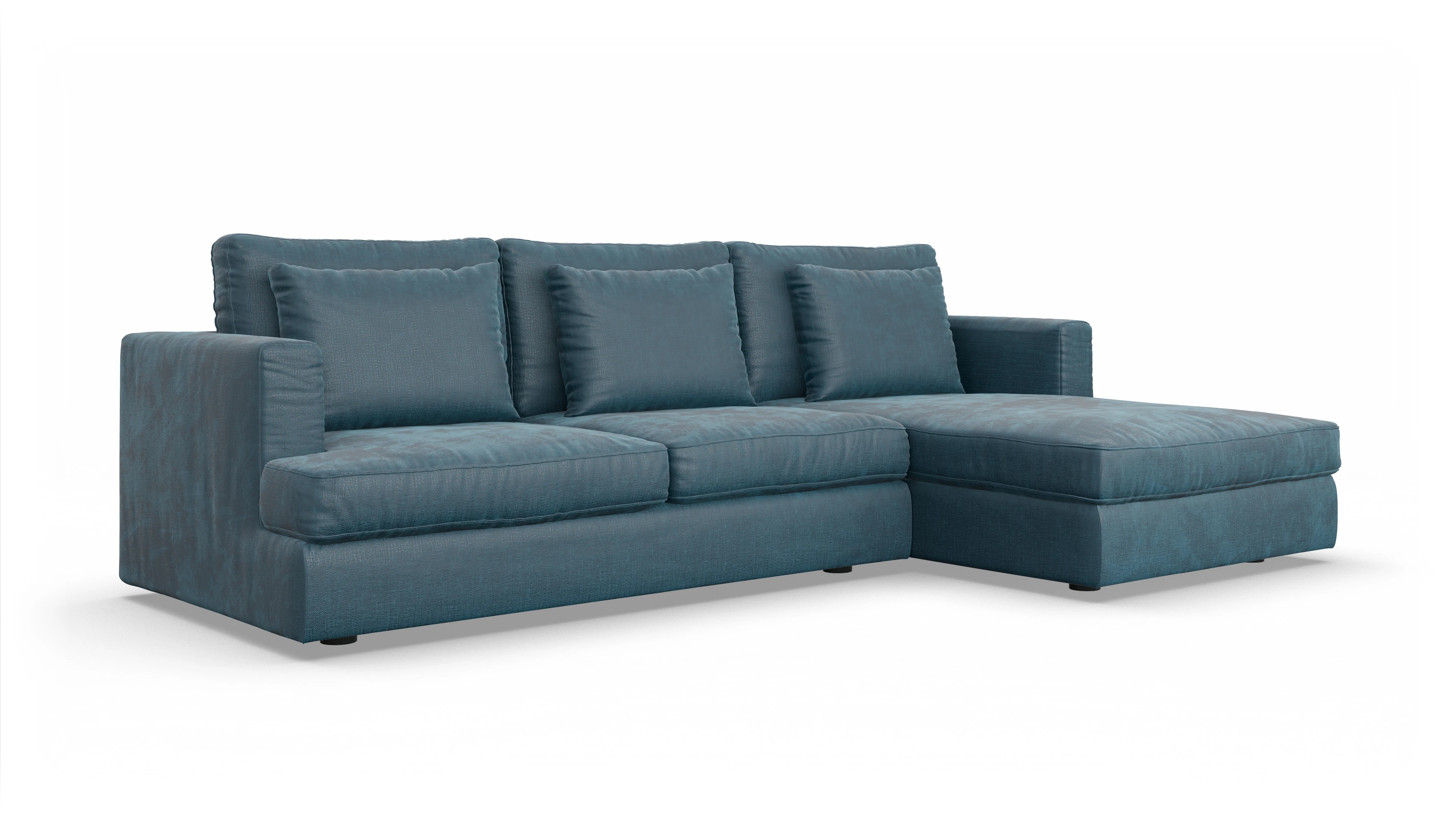 Ansicht des Produktes Sospiri Sofa mit Rec rechts in Stoff blau