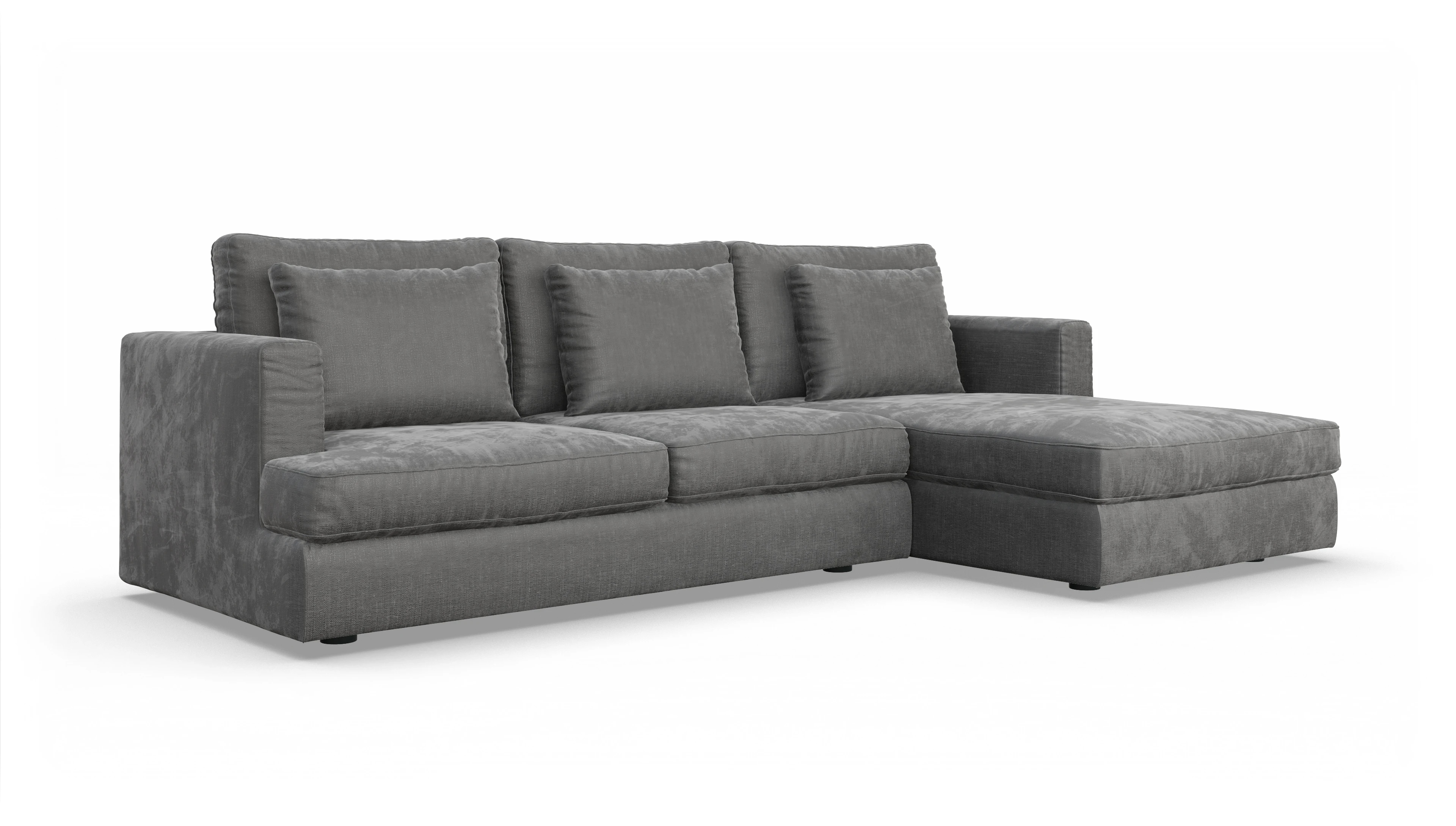 Ansicht des Produktes Sospiri Sofa mit Rec rechts in Stoff grau
