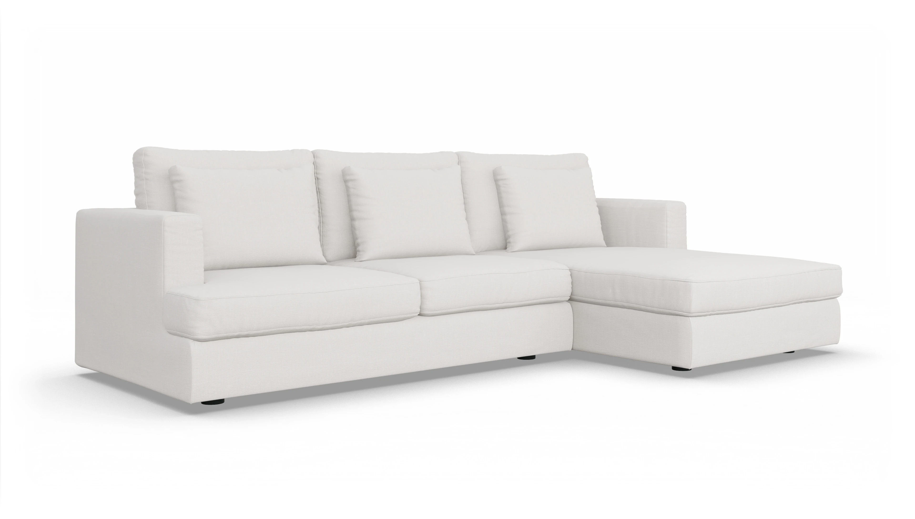 Ansicht des Produktes Sospiri Sofa mit Rec rechts in Stoff weiß