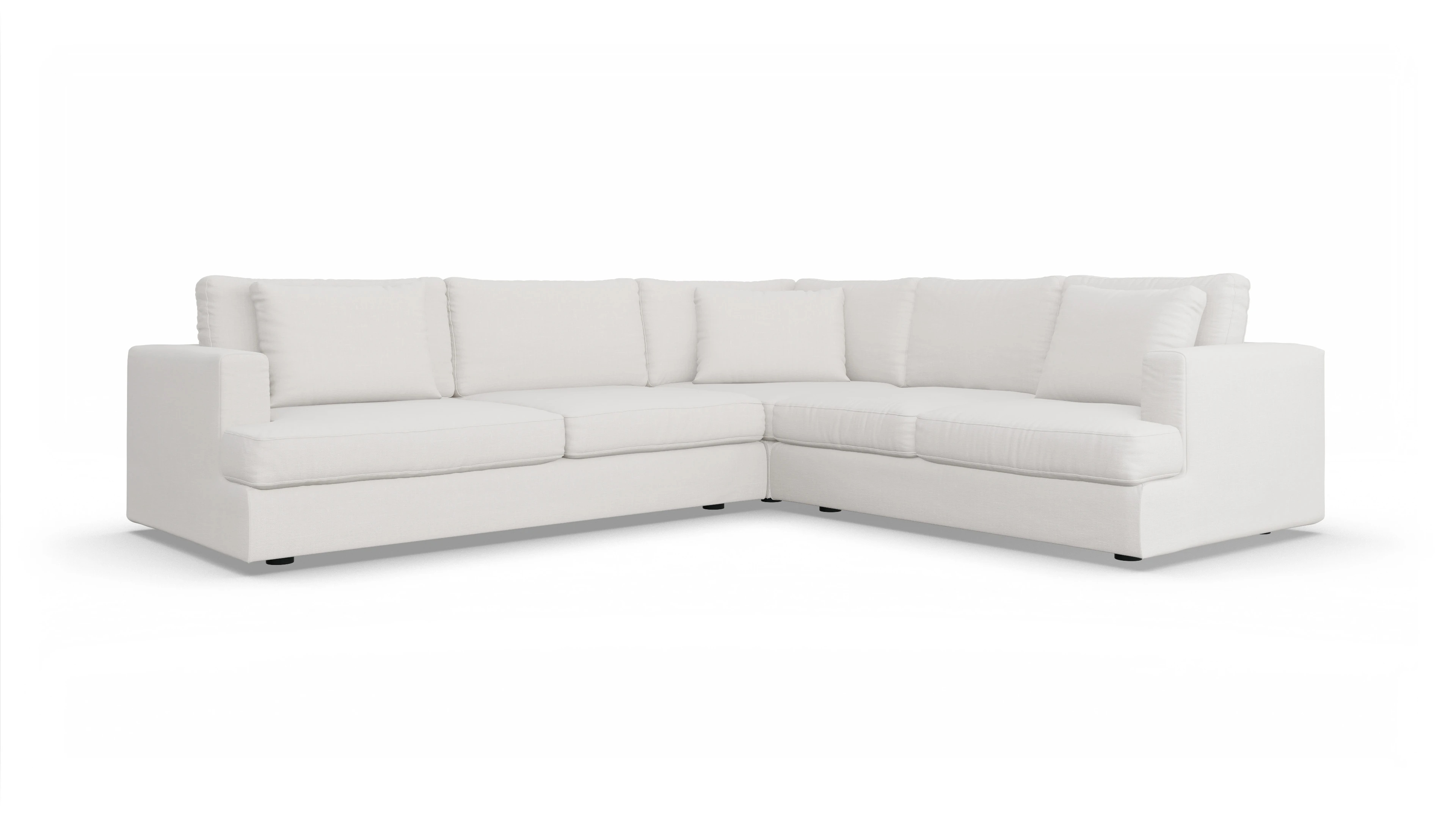 Ansicht des Produktes Sospiri Ecksofa Rechts in Stoff weiß