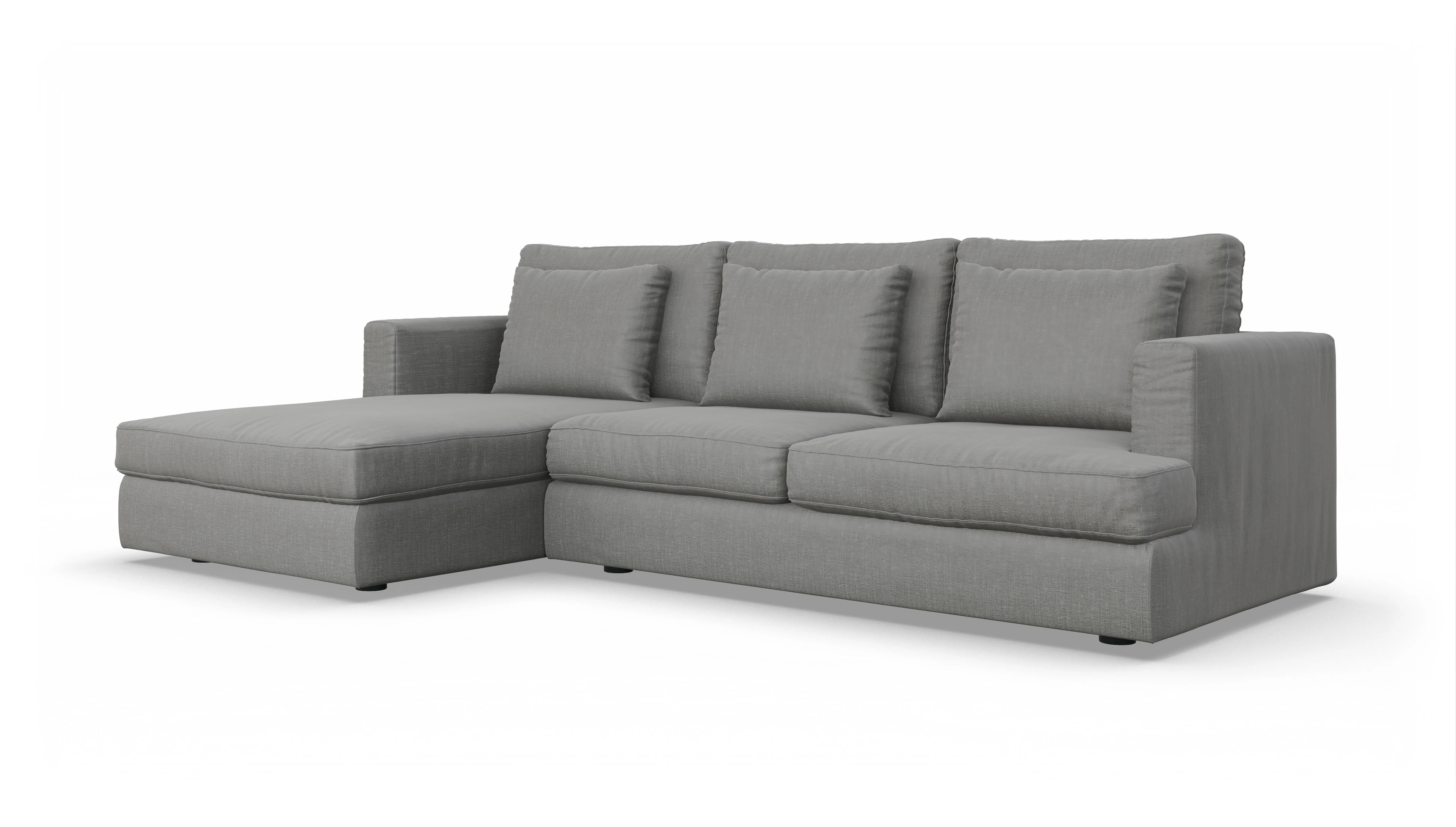 Ansicht des Produktes Sospiri Sofa mit Rec links in Stoff grau