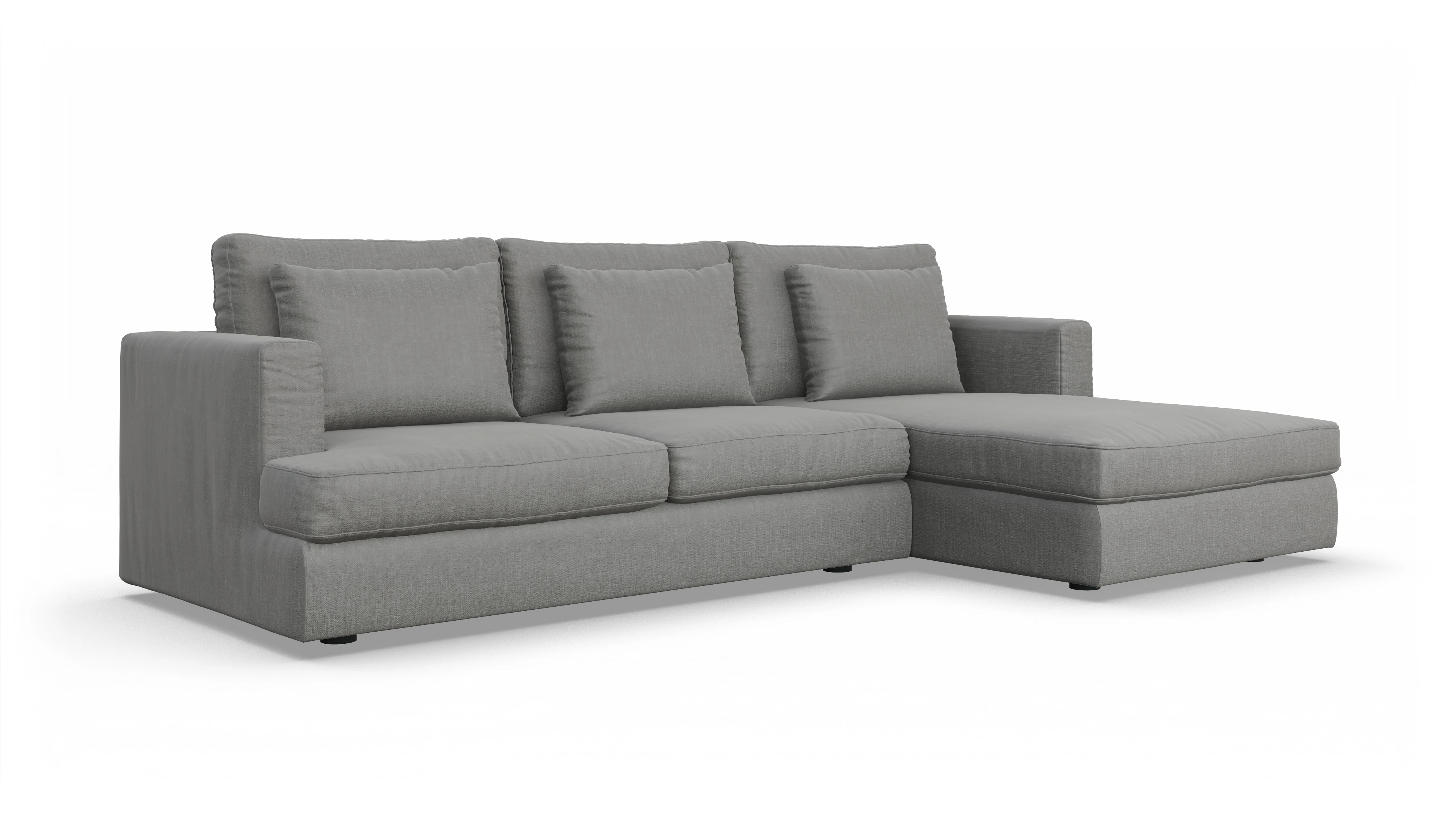Ansicht des Produktes Sospiri Sofa mit Rec rechts in Stoff grau