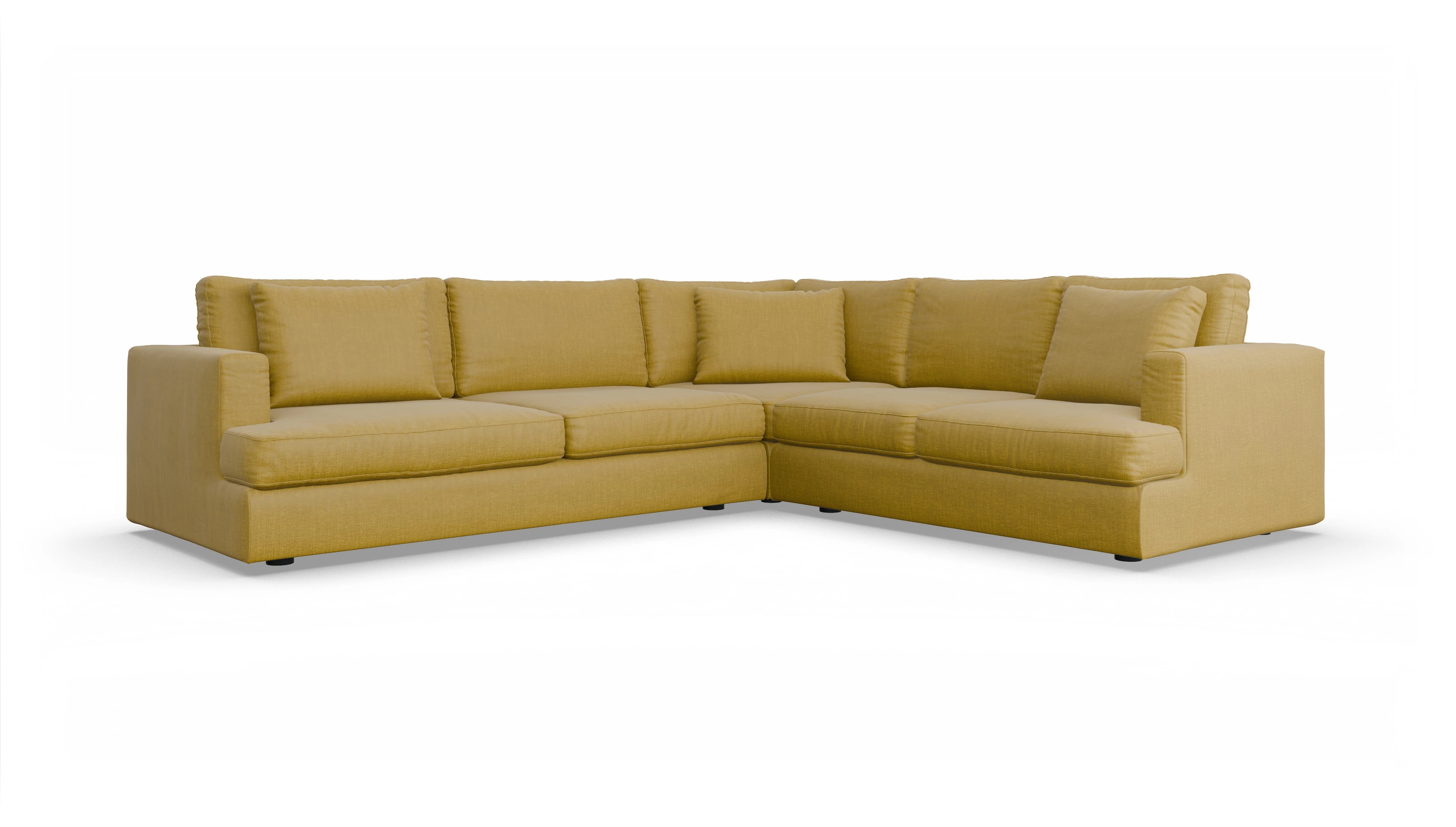Stoffsofa Sospiri Ansicht des Produktes Sospiri Ecksofa Rechts in Stoff gelb