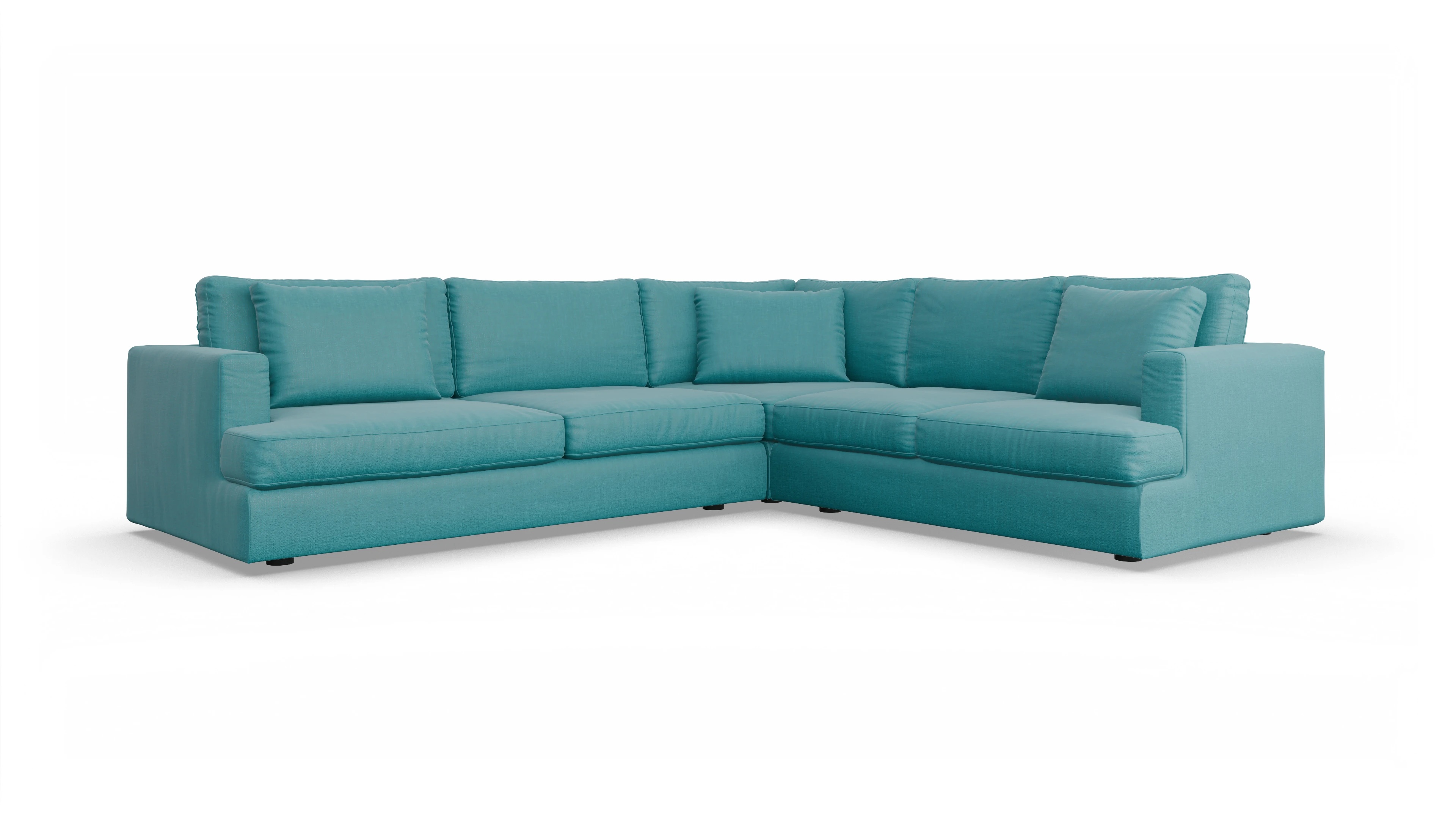 Stoffsofa Sospiri Ansicht des Produktes Sospiri Ecksofa Rechts in Stoff blau