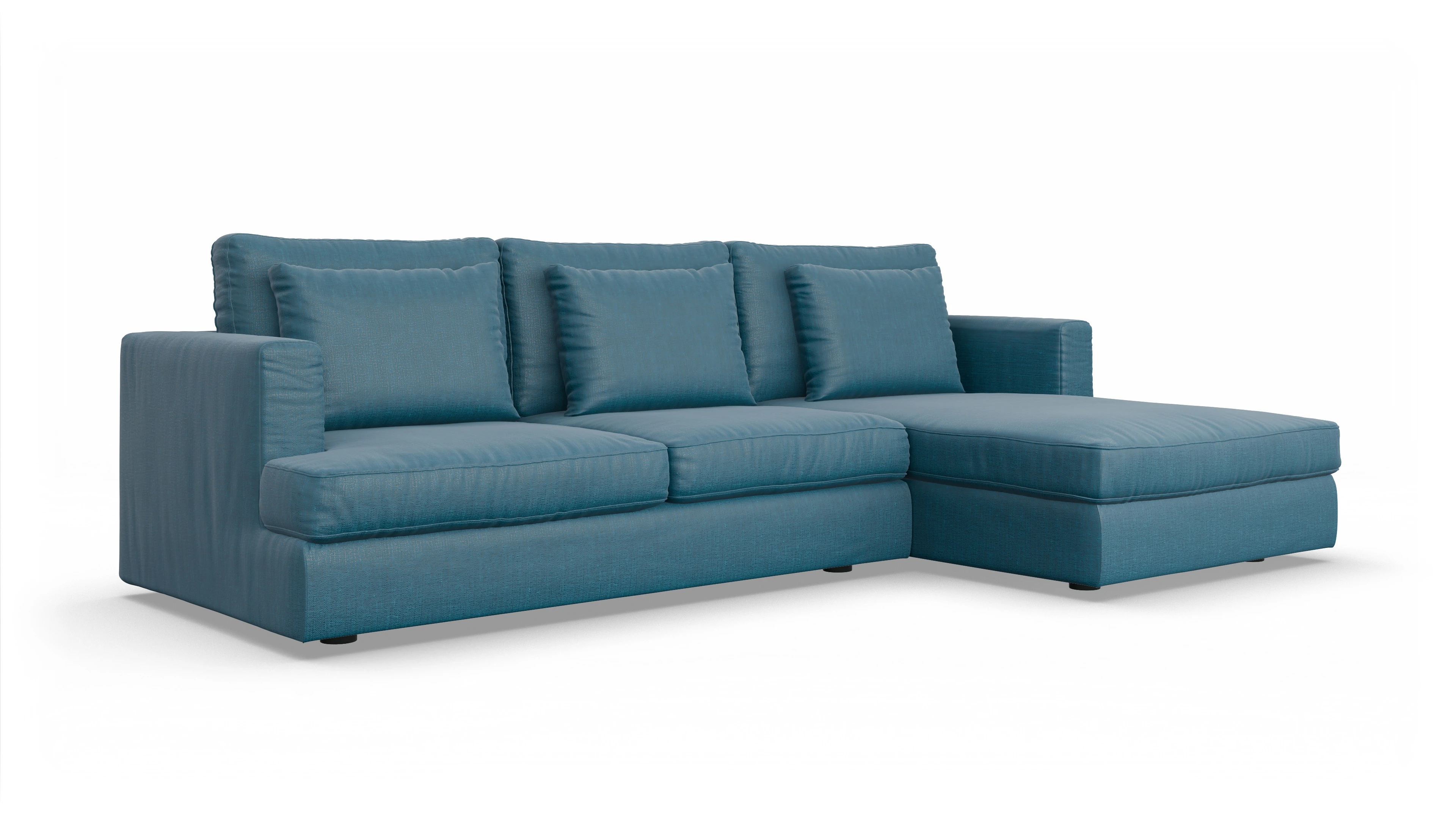 Ansicht des Produktes Sospiri Sofa mit Rec rechts in Stoff blau