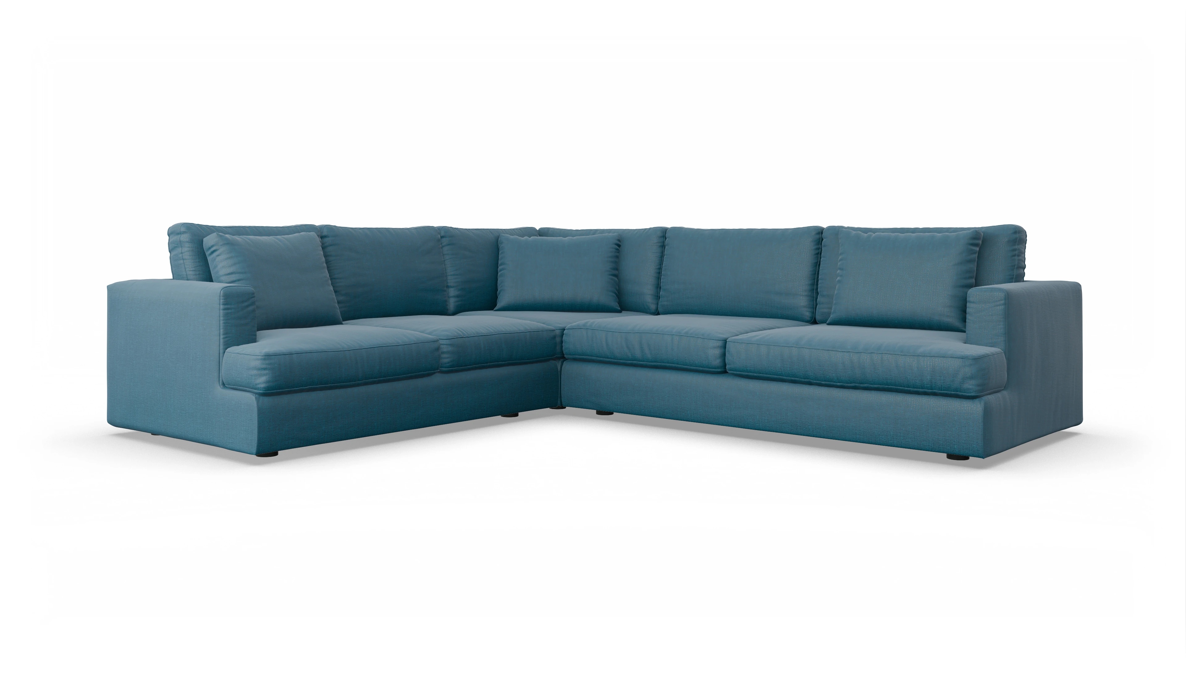 Stoffsofa Sospiri Ansicht des Produktes Sospiri Ecksofa Links in Stoff blau