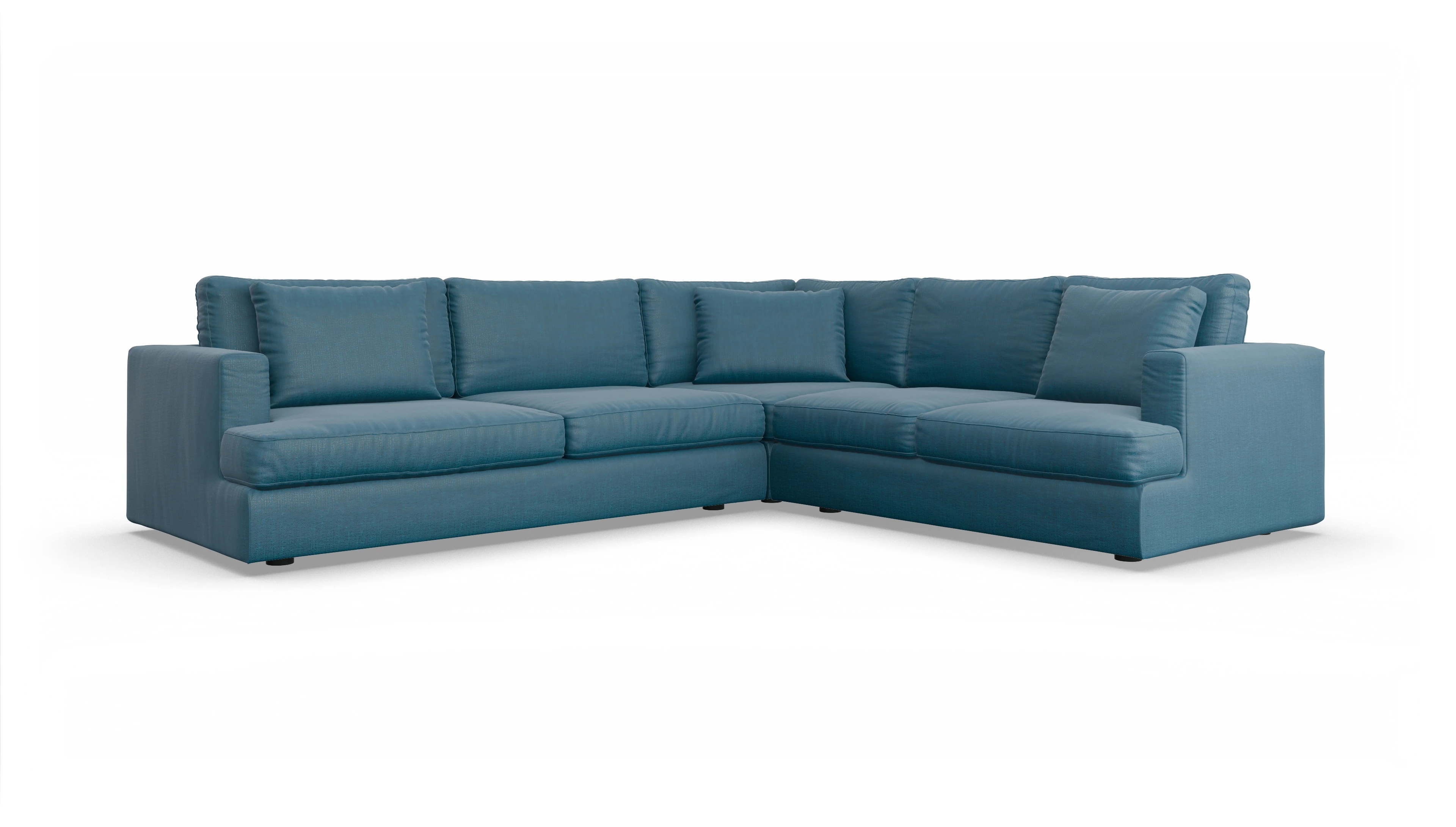 Stoffsofa Sospiri Ansicht des Produktes Sospiri Ecksofa Rechts in Stoff blau