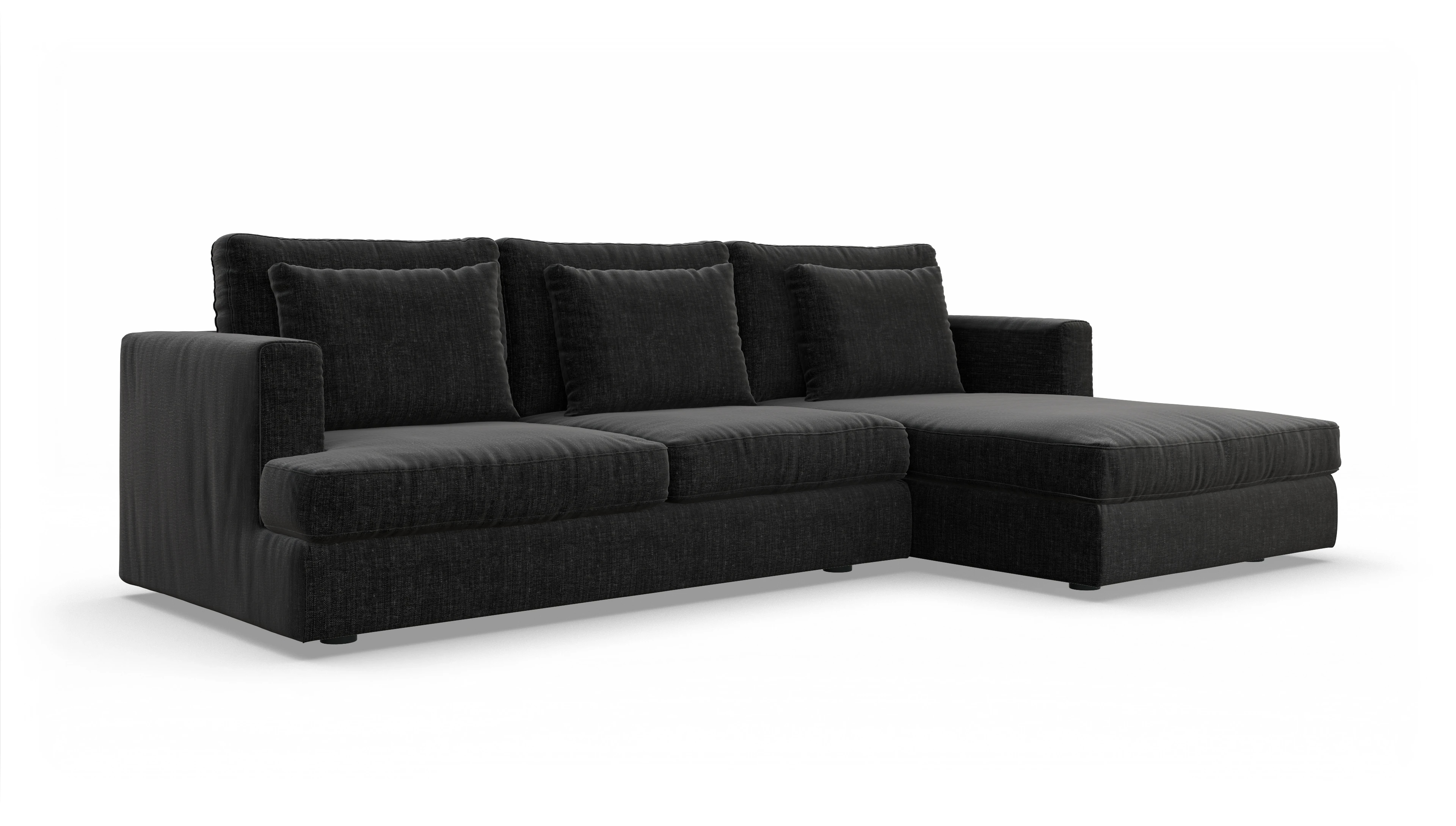 Ansicht des Produktes Sospiri Sofa mit Rec rechts in Stoff schwarz