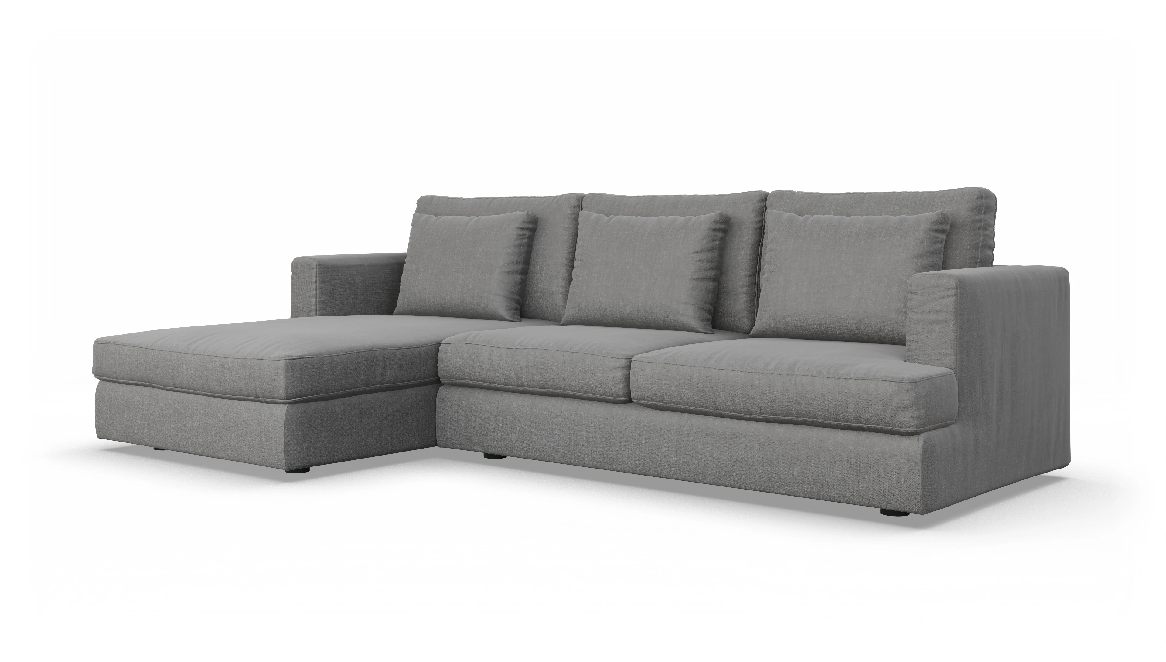 Ansicht des Produktes Sospiri Sofa mit Rec links in Stoff grau