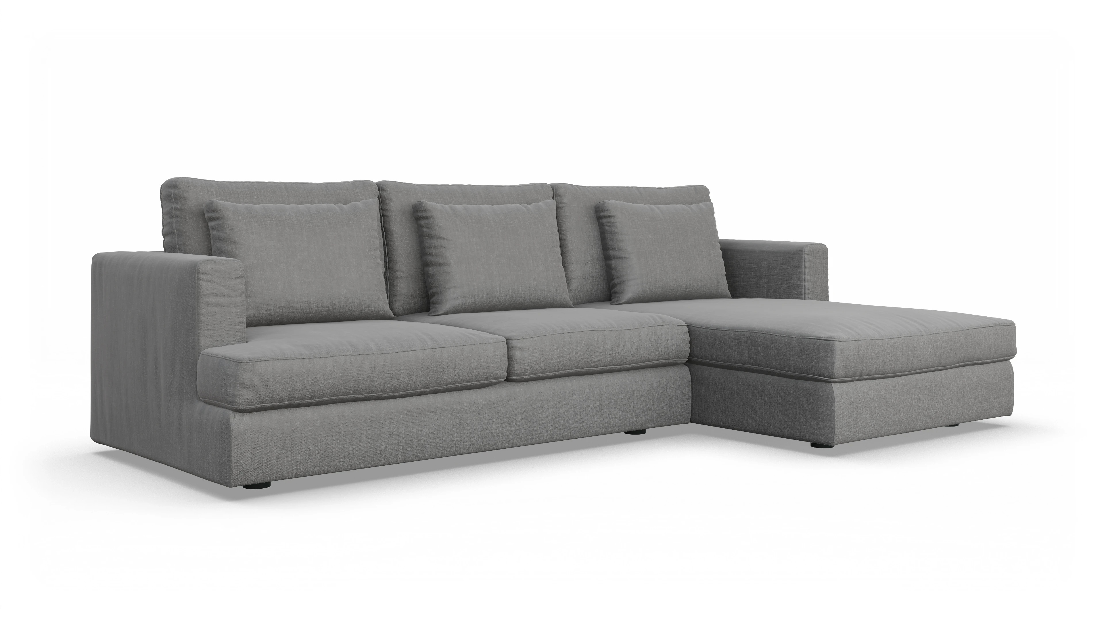 Ansicht des Produktes Sospiri Sofa mit Rec rechts in Stoff grau