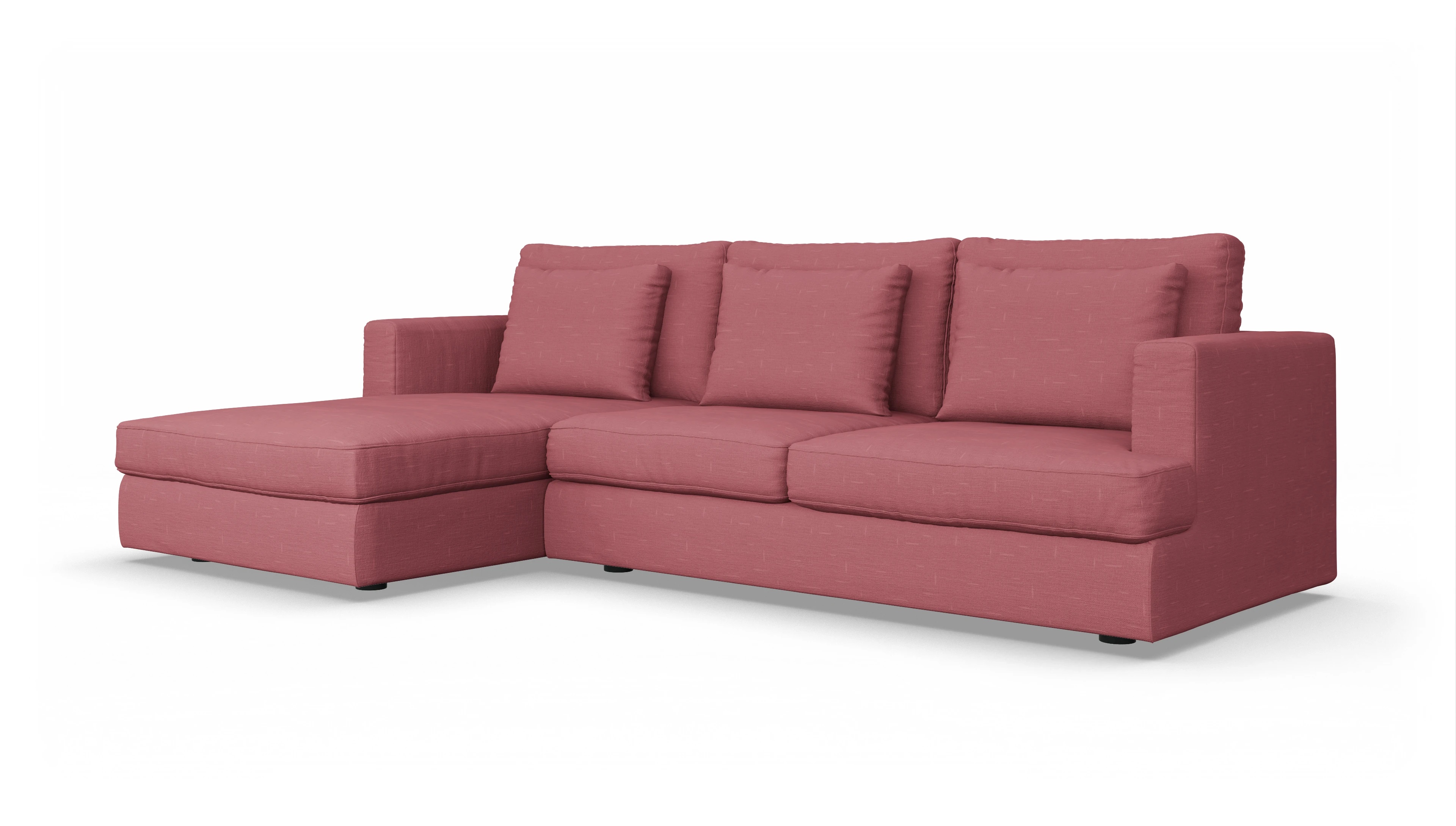 Ansicht des Produktes Sospiri Sofa mit Rec links in Stoff rot