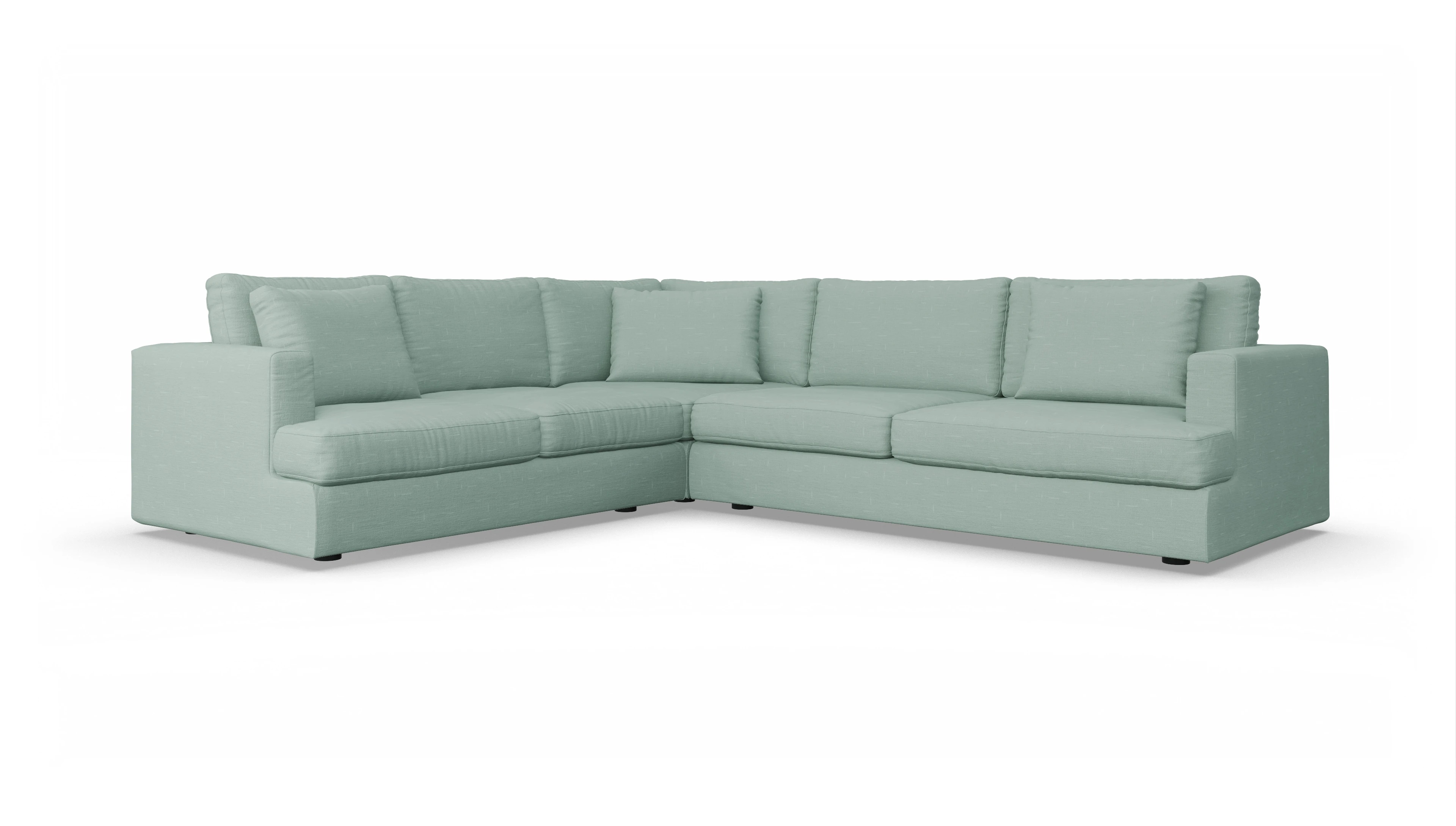 Ansicht des Produktes Sospiri Ecksofa Links in Stoff grün