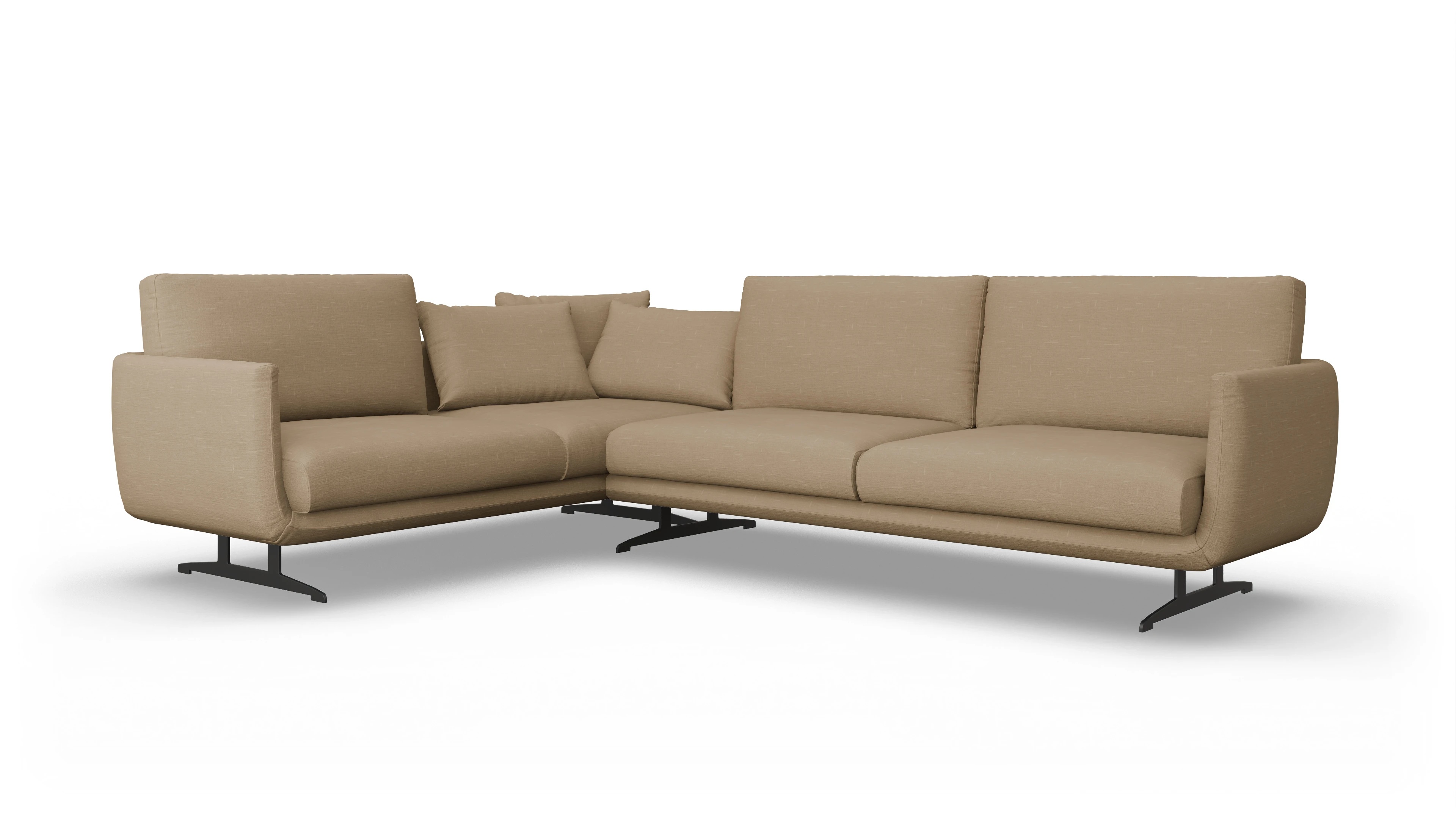 Ansicht des Produktes Boteri Ecksofa Links in Stoff braun