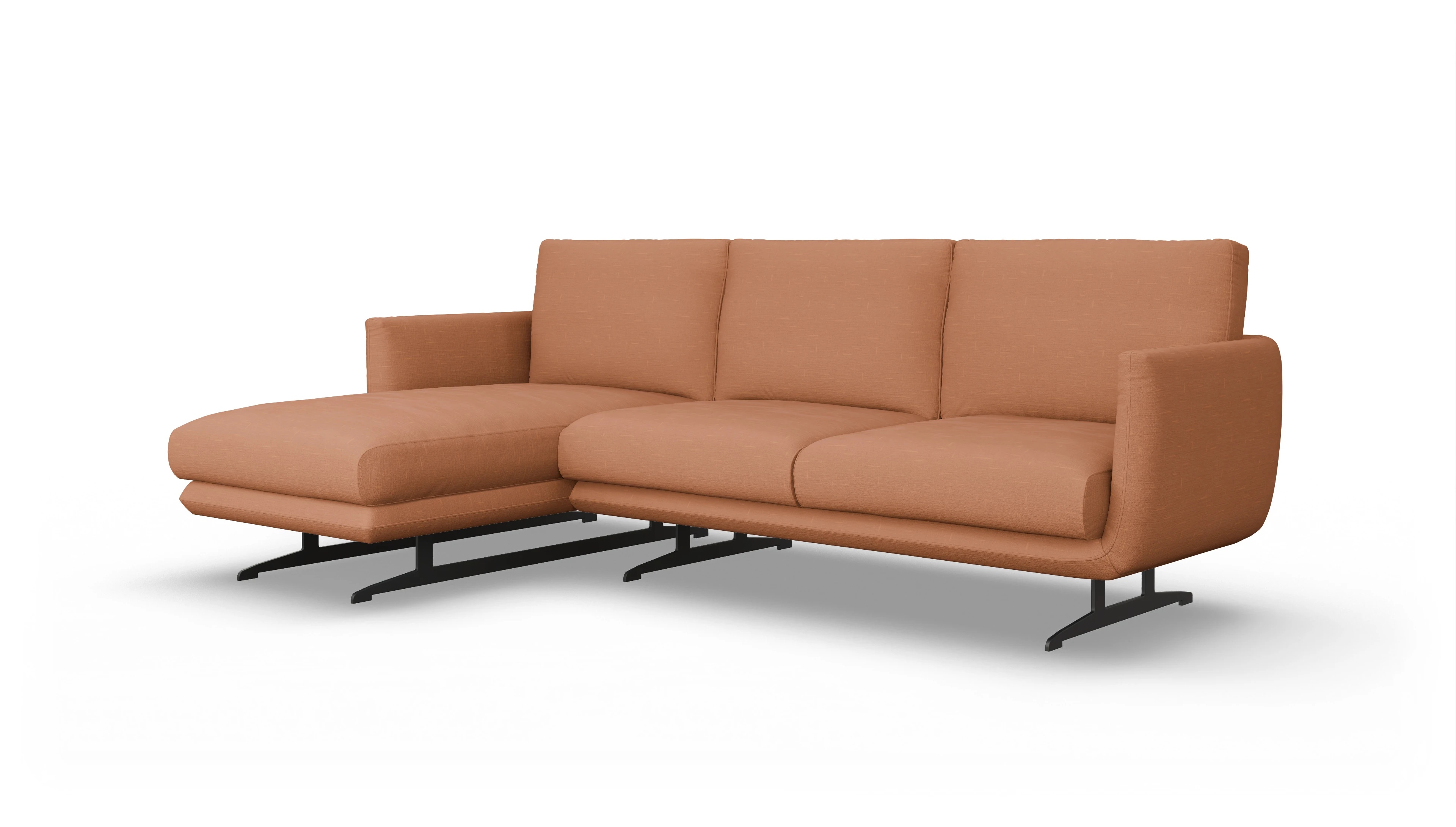 Ansicht des Produktes Boteri Sofa mit Rec links in Stoff orange