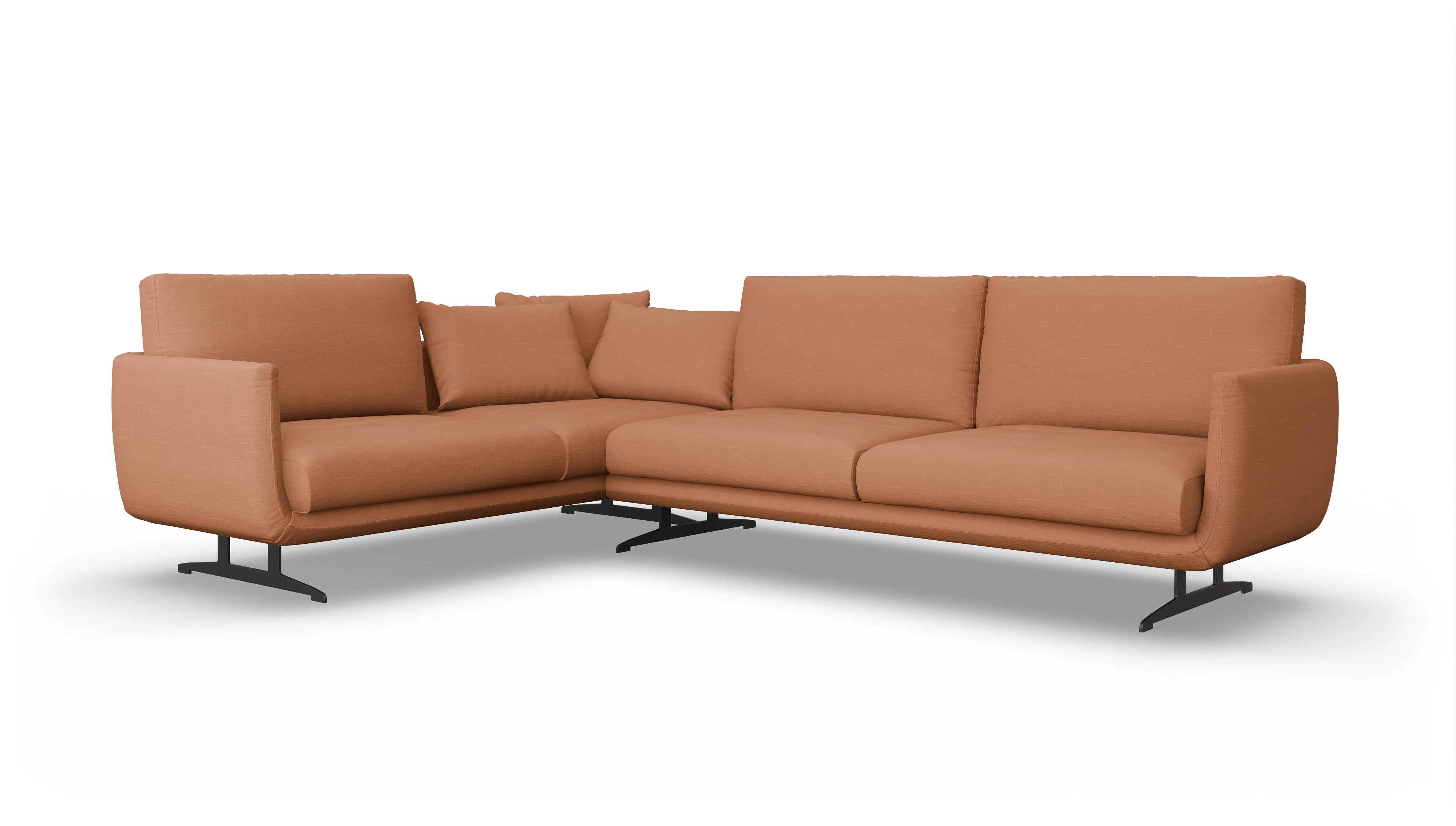 Ansicht des Produktes Boteri Ecksofa Links in Stoff orange