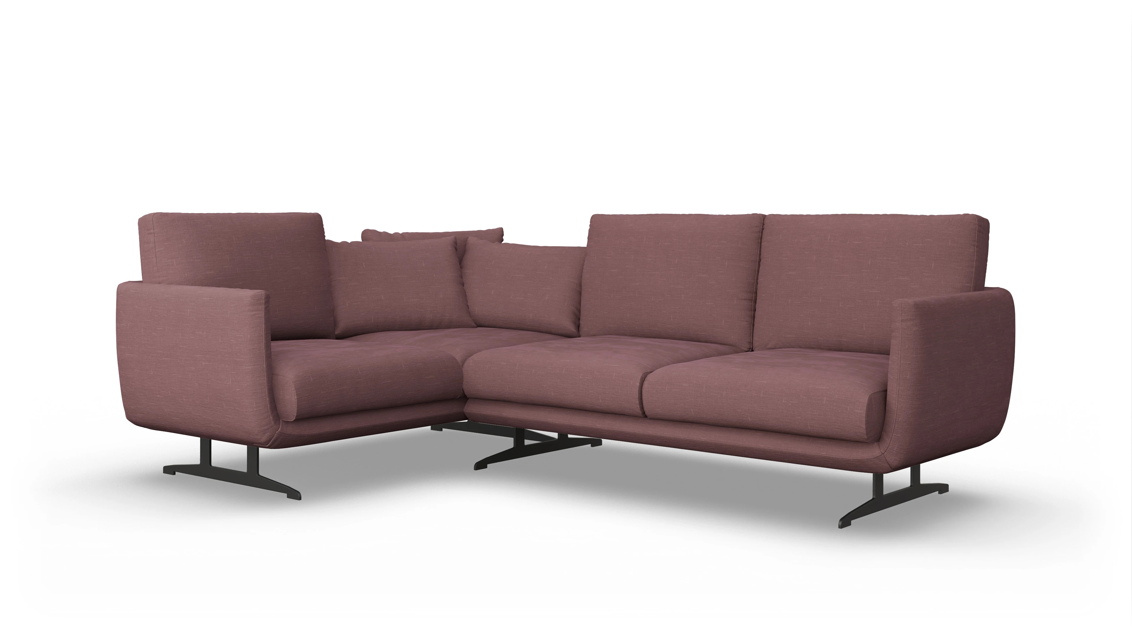 Ansicht des Produktes Boteri Ecksofa Links in Stoff rot
