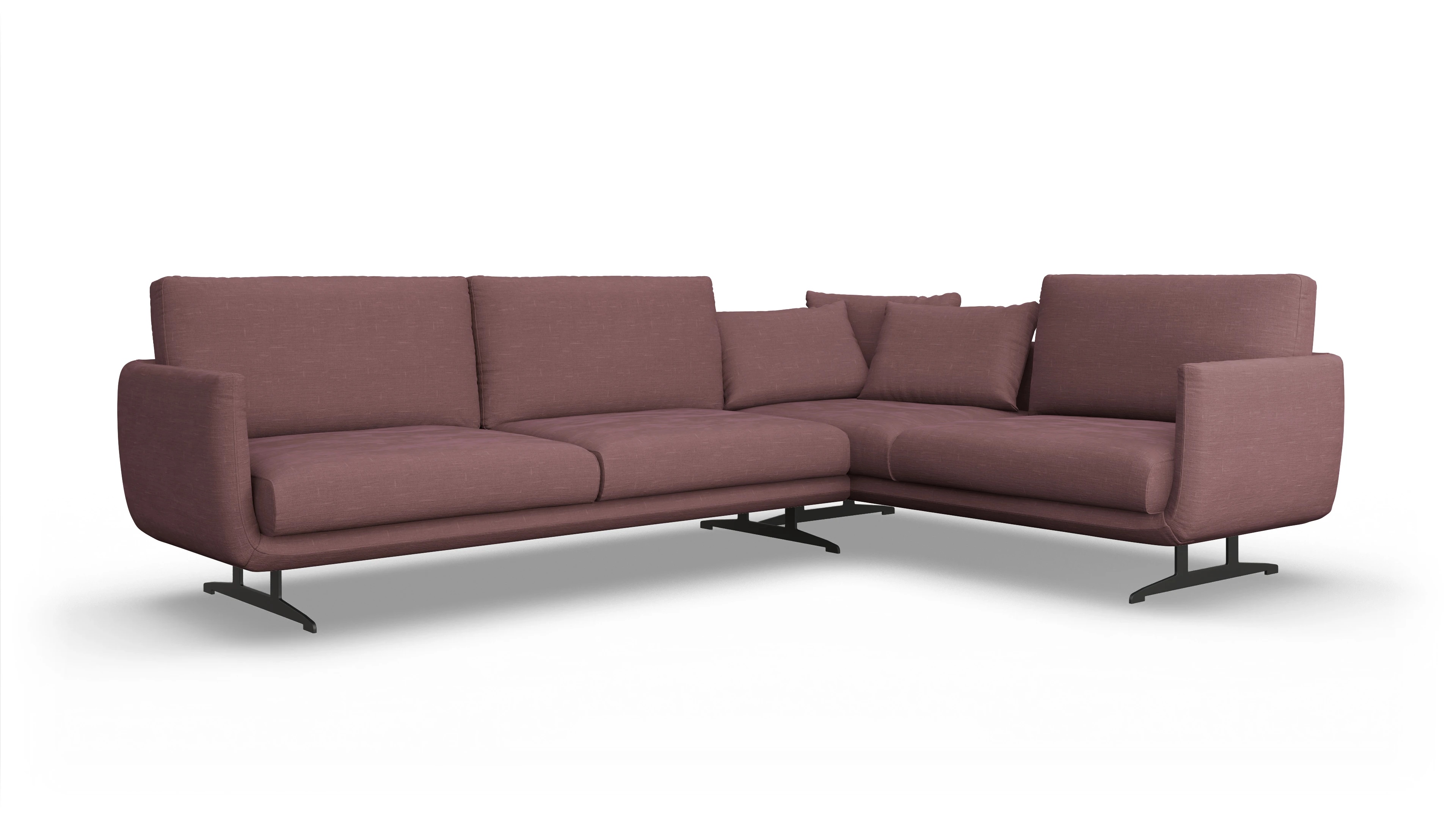 Ansicht des Produktes Boteri Ecksofa Rechts in Stoff rot