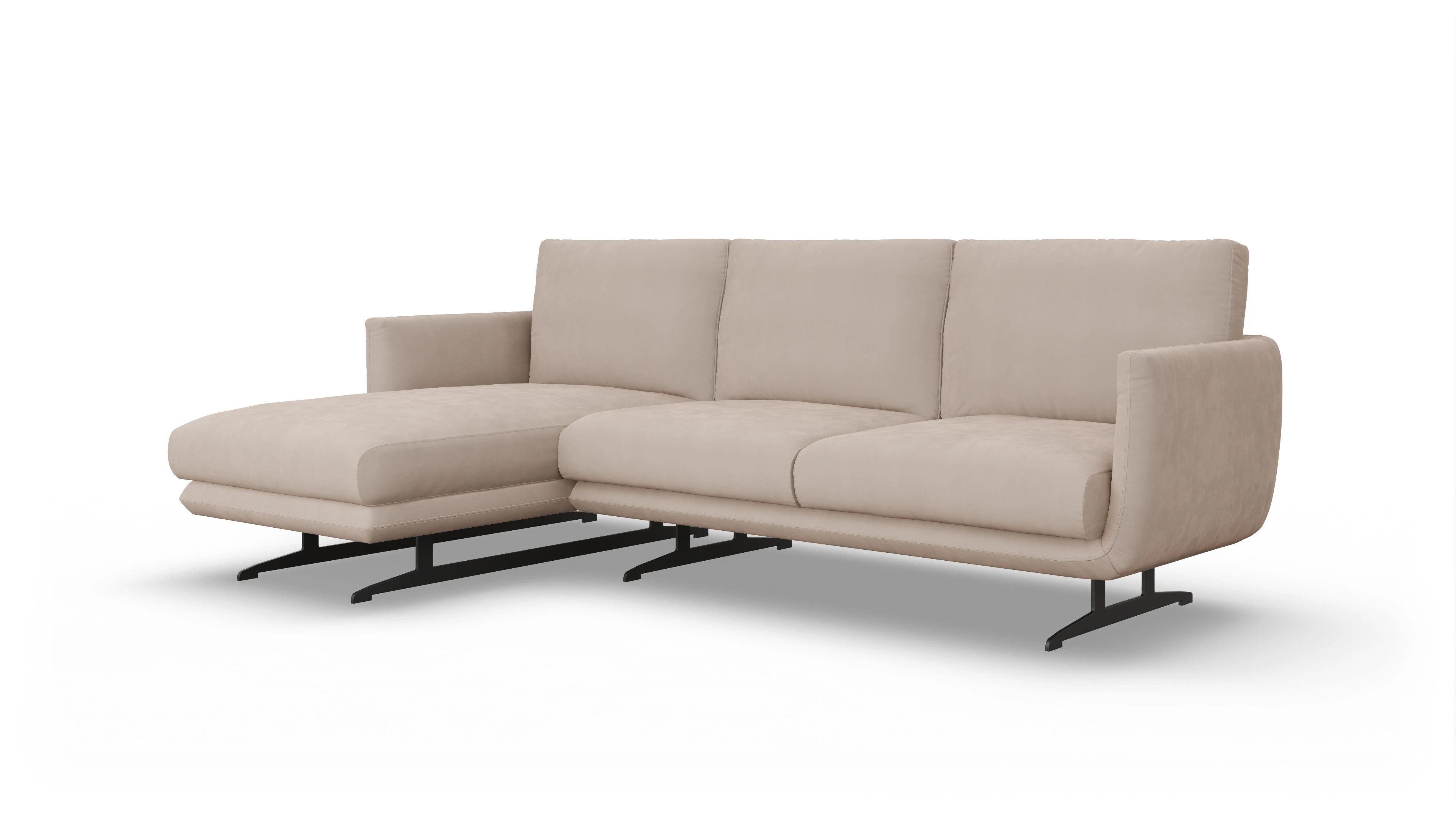 Ansicht des Produktes Boteri Sofa mit Rec links in Samt beige