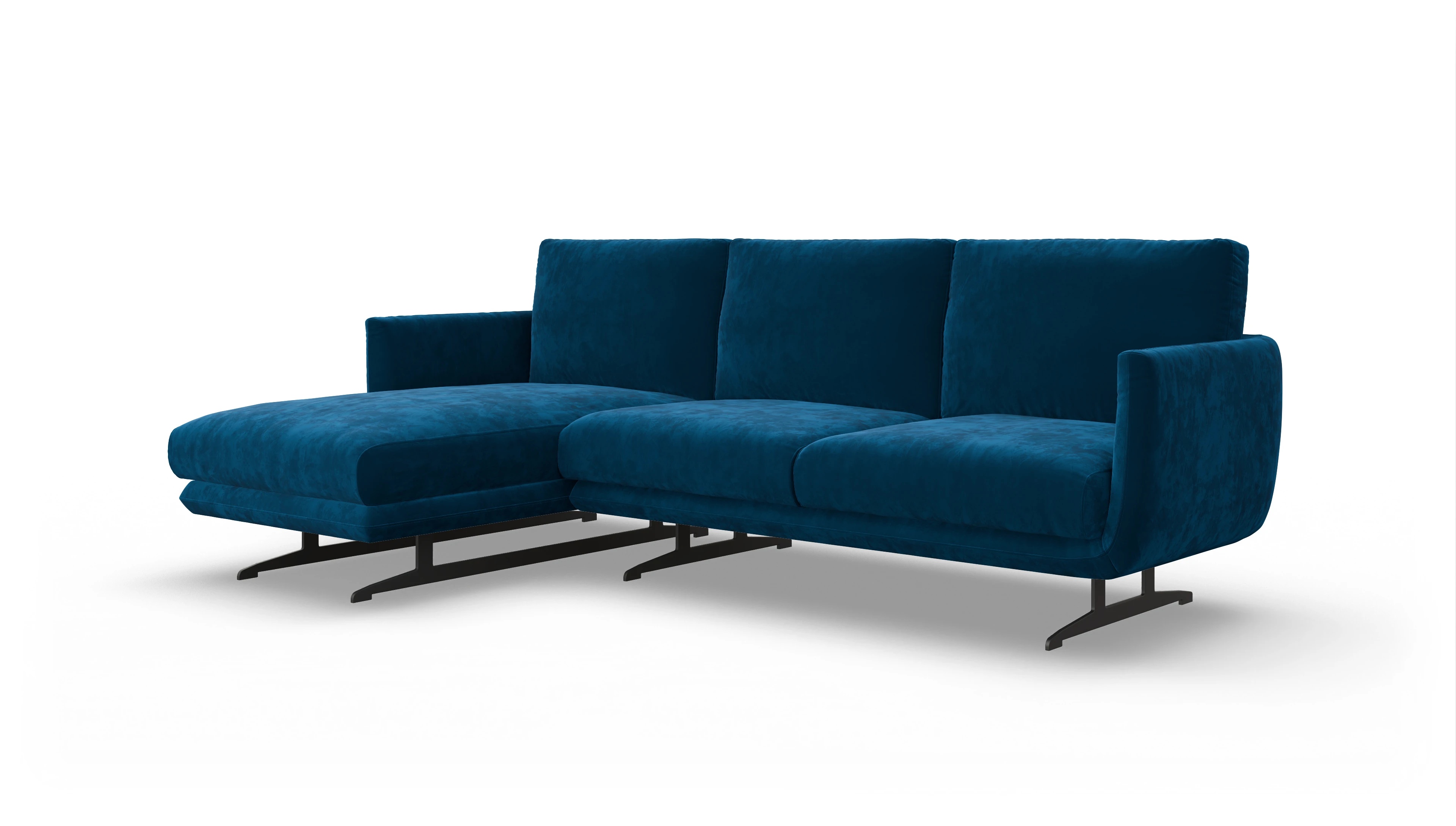 Ansicht des Produktes Boteri Sofa mit Rec links in Samt blau