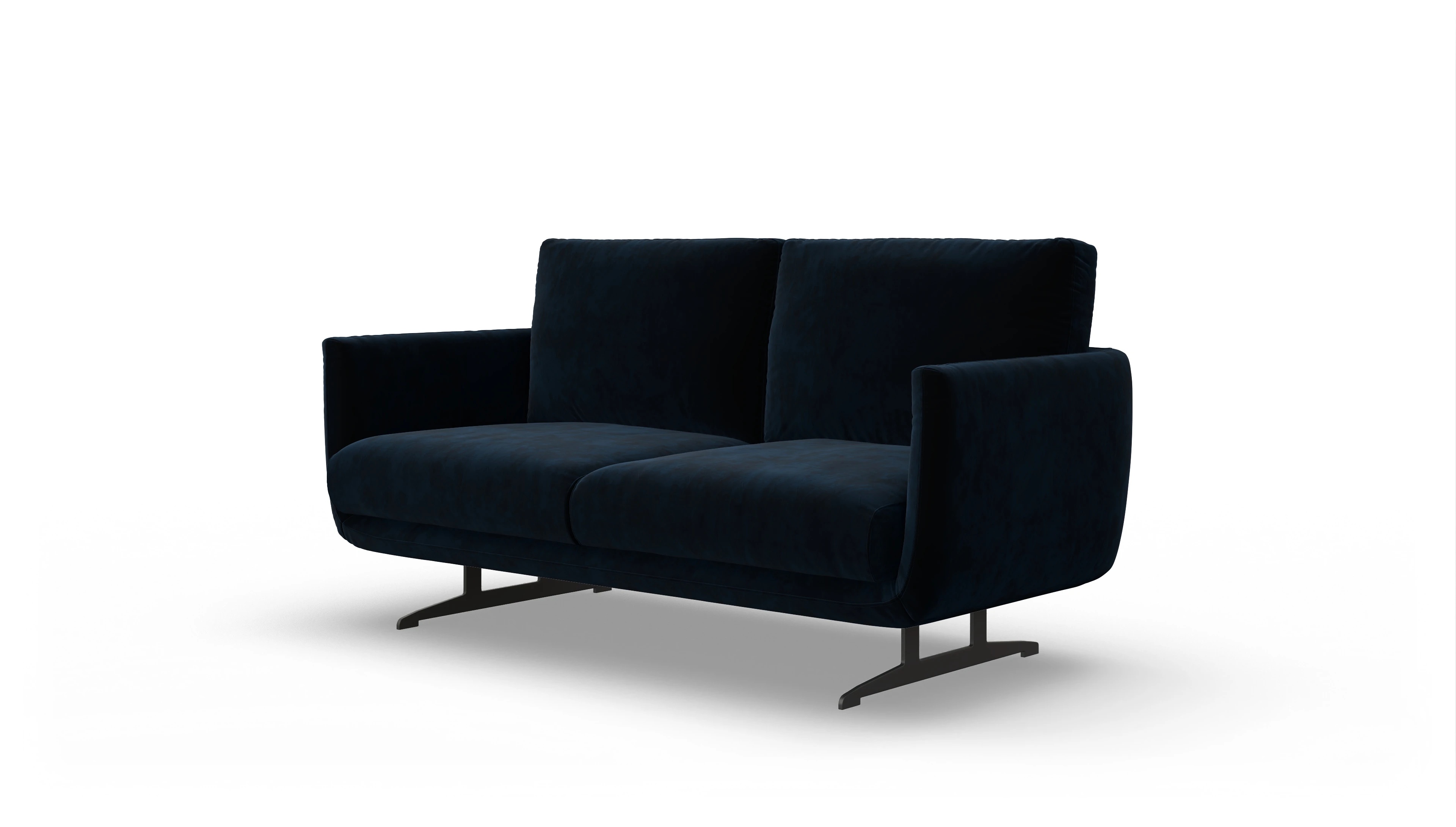 Designer-Sofa Boteri Ansicht des Produktes Boteri 2,5-Sitzer in Samt blau