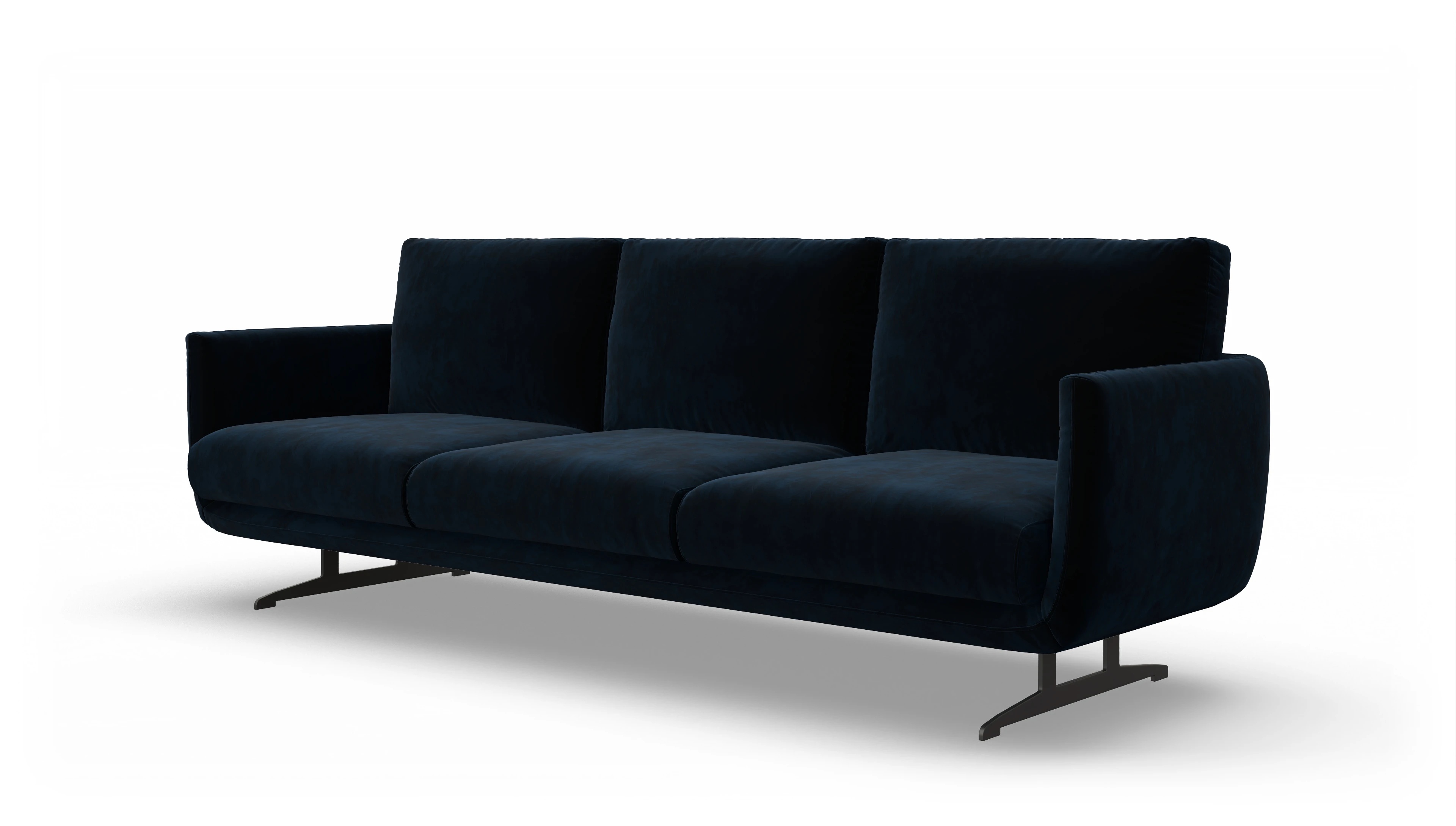 Designer-Sofa Boteri Ansicht des Produktes Boteri 4-Sitzer in Samt blau