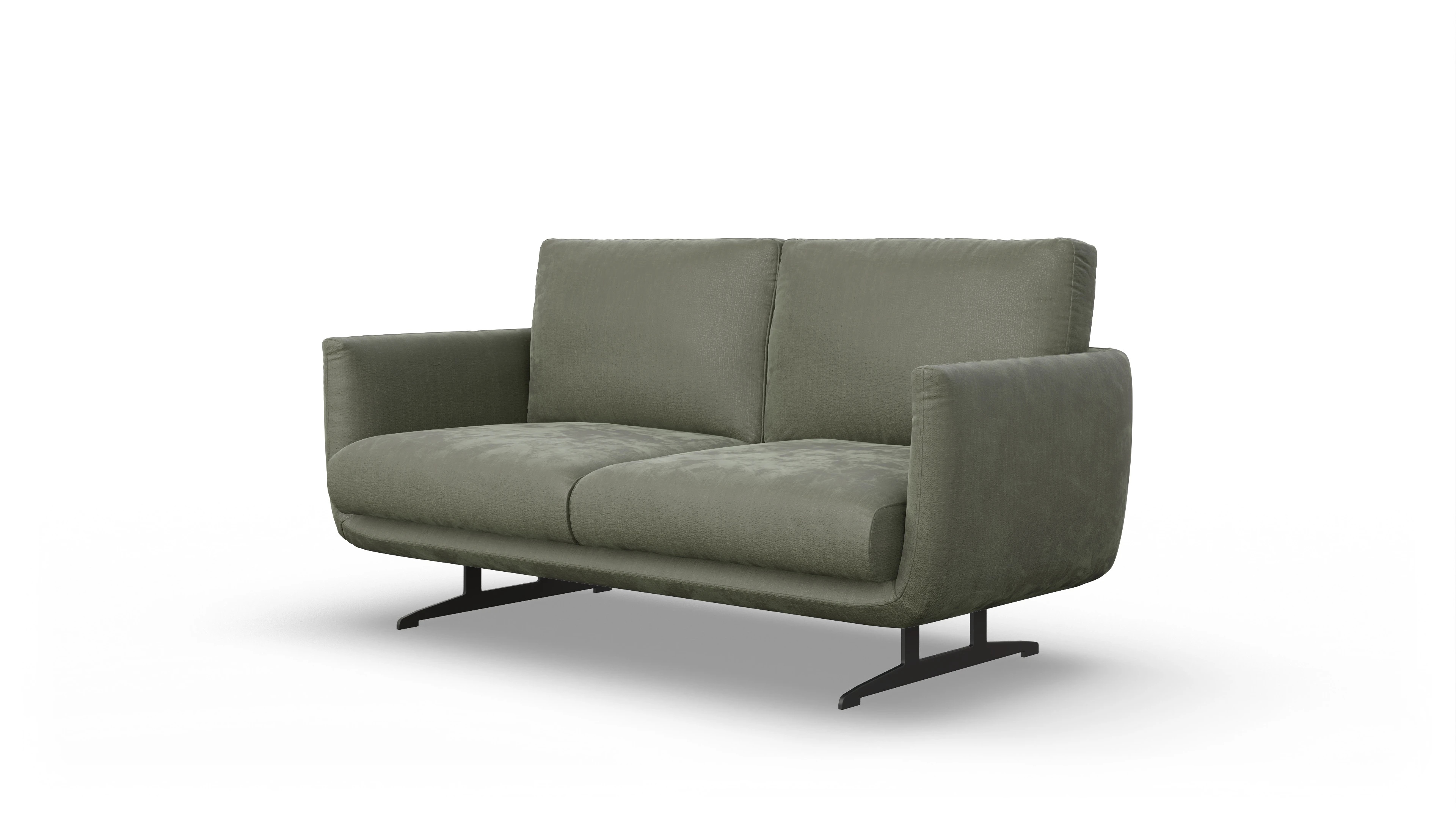 Designer-Sofa Boteri Ansicht des Produktes Boteri 2,5-Sitzer in Stoff grün