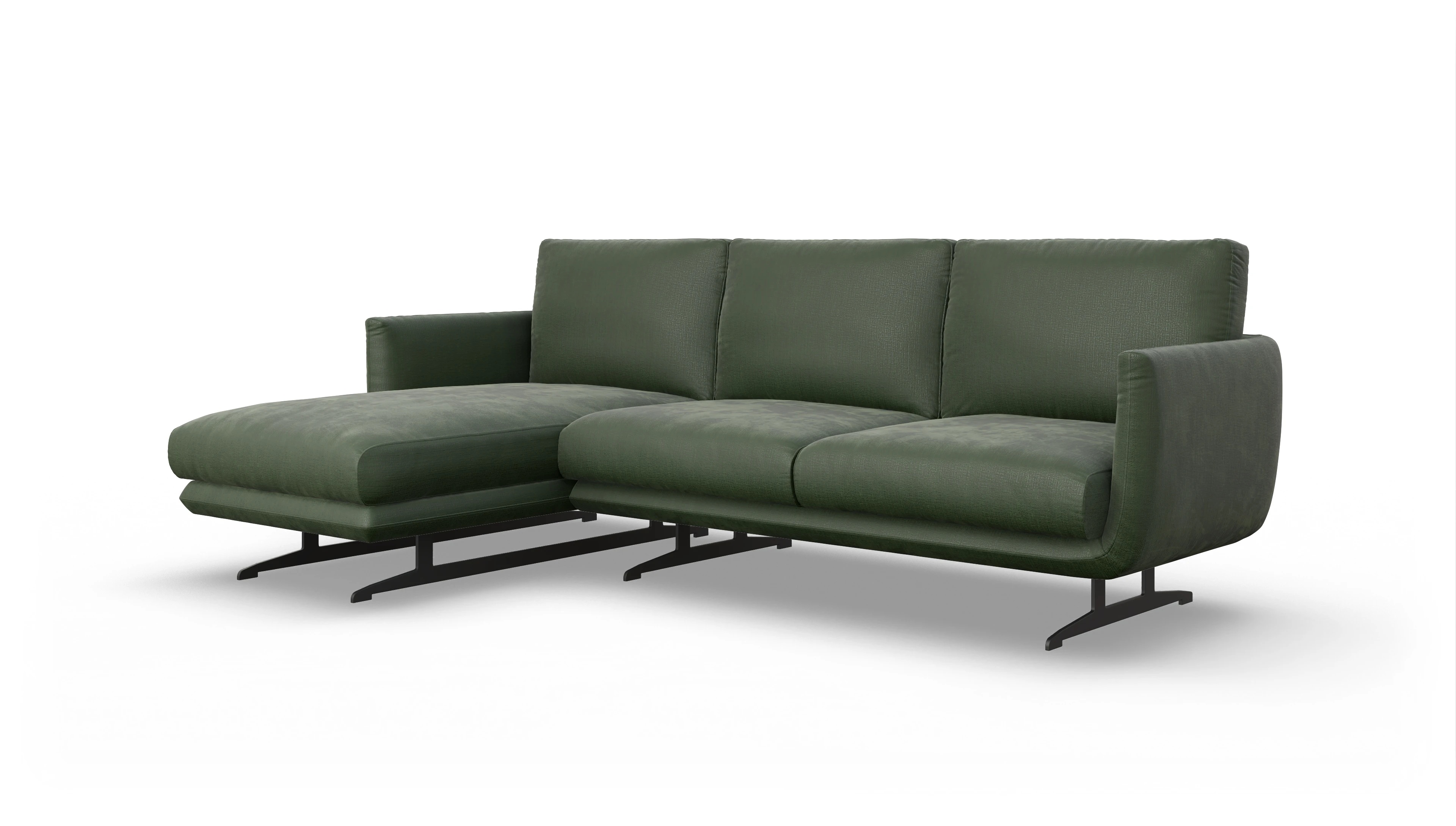 Ansicht des Produktes Boteri Sofa mit Rec links in Stoff grün