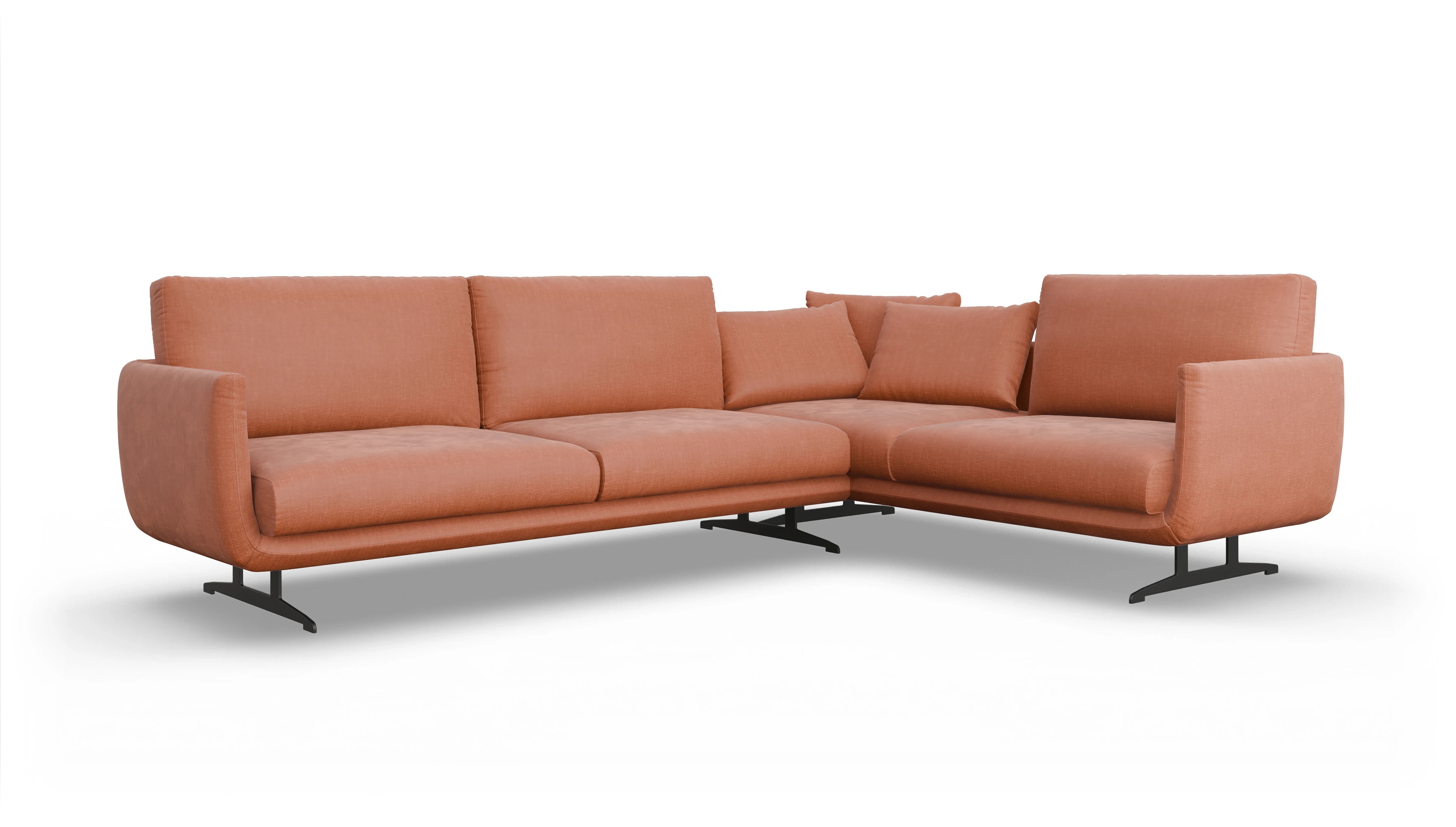 Ansicht des Produktes Boteri Ecksofa Rechts in Stoff orange