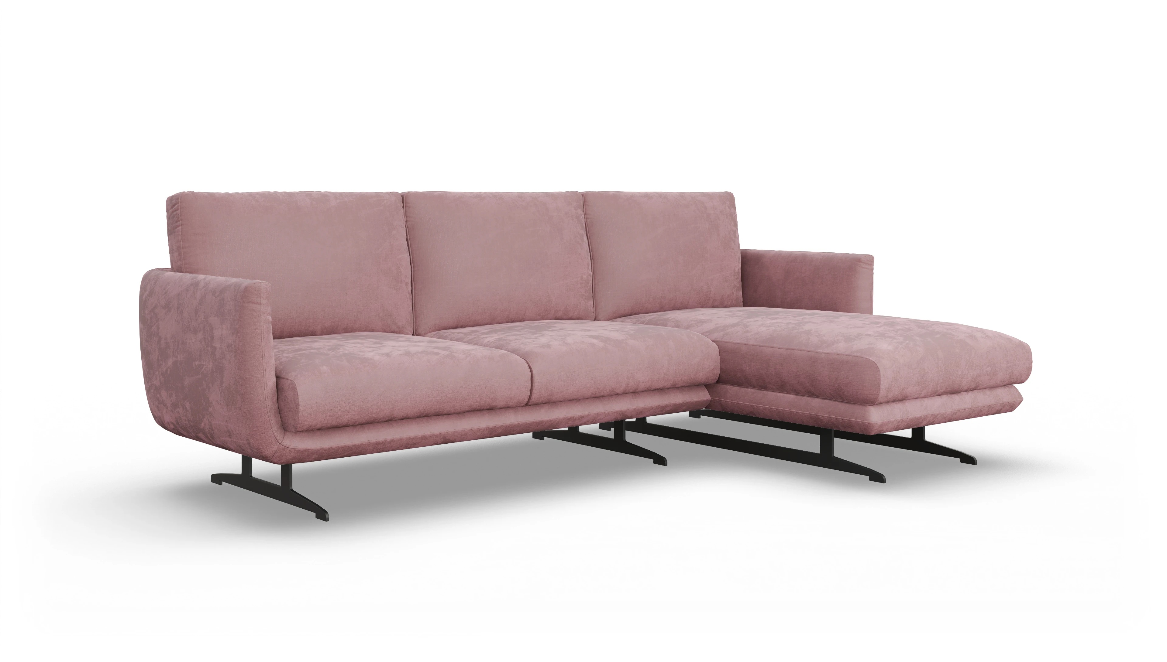 Ansicht des Produktes Boteri Sofa mit Rec rechts in Stoff rot