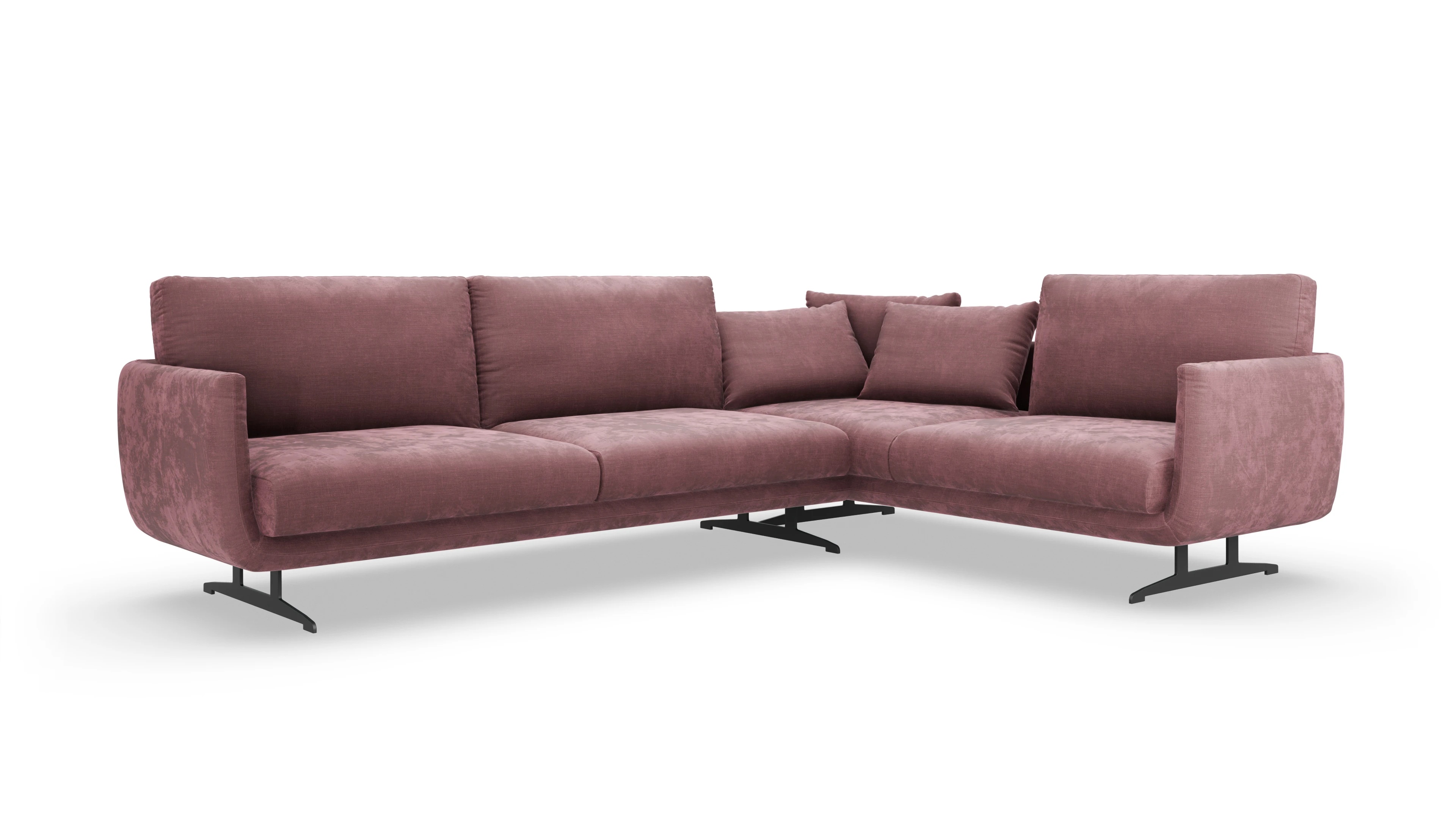 Ansicht des Produktes Boteri Ecksofa Rechts in Stoff rot