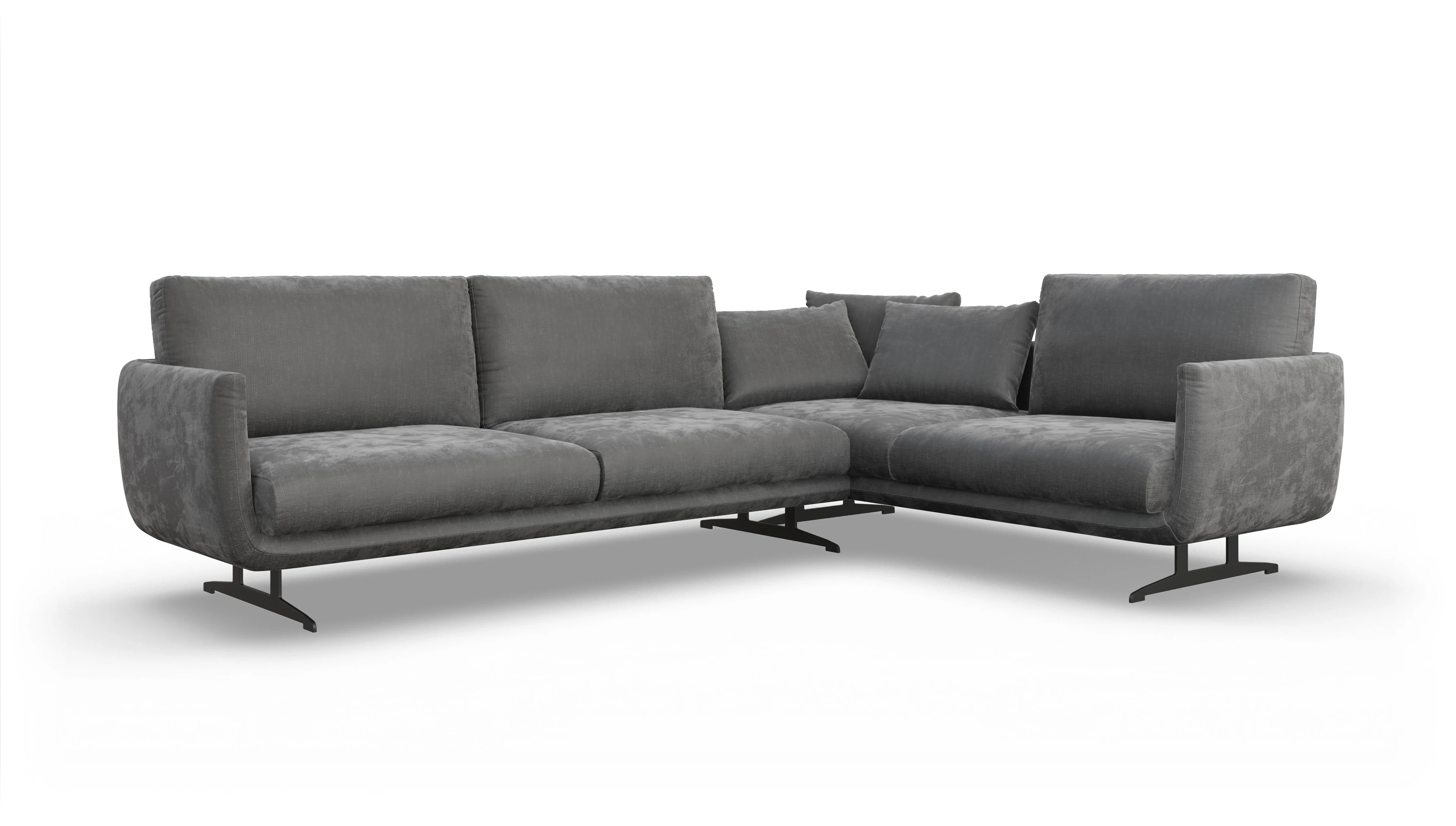 Ansicht des Produktes Boteri Ecksofa Rechts in Stoff grau