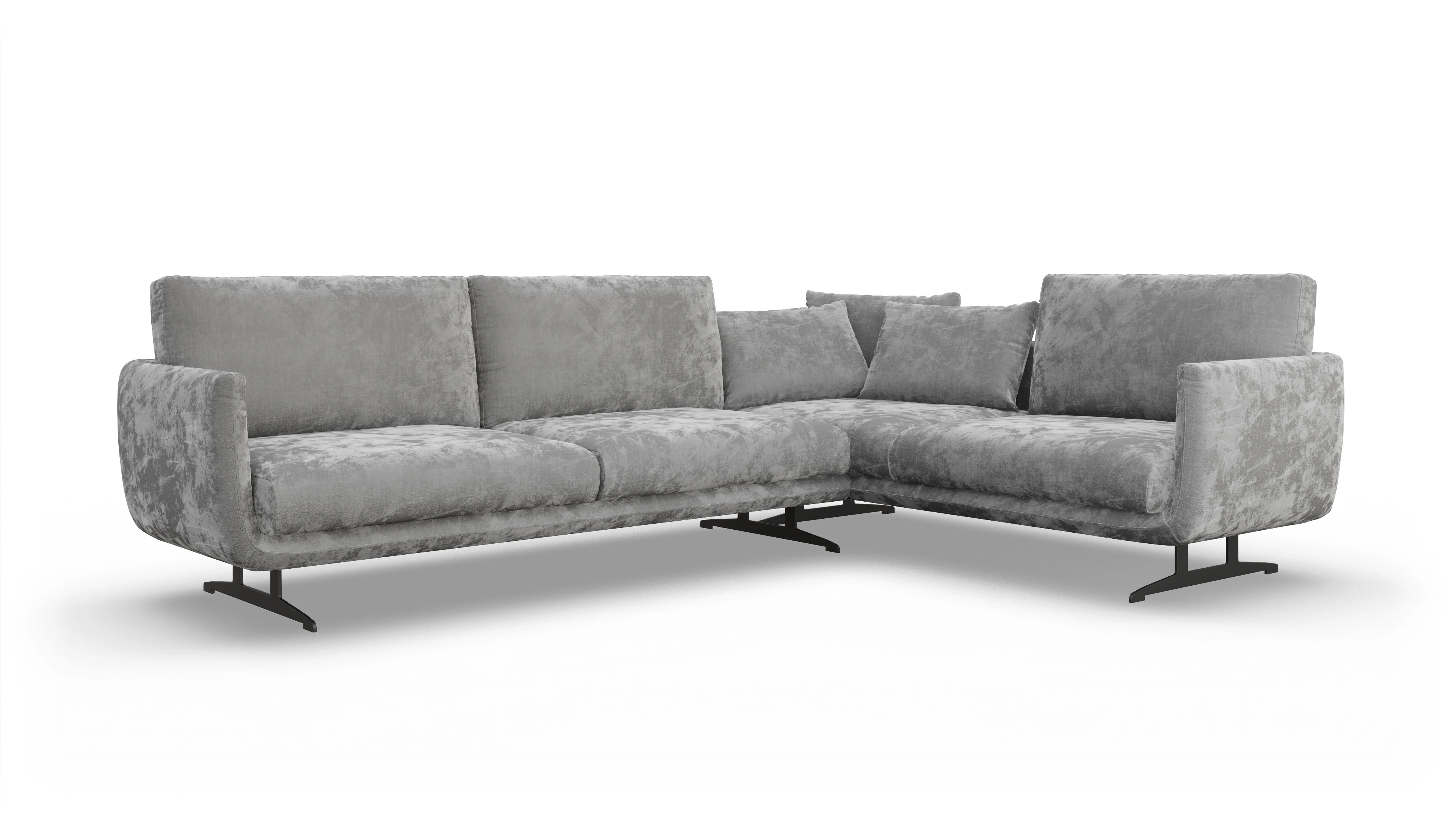 Ansicht des Produktes Boteri Ecksofa Rechts in Stoff grau