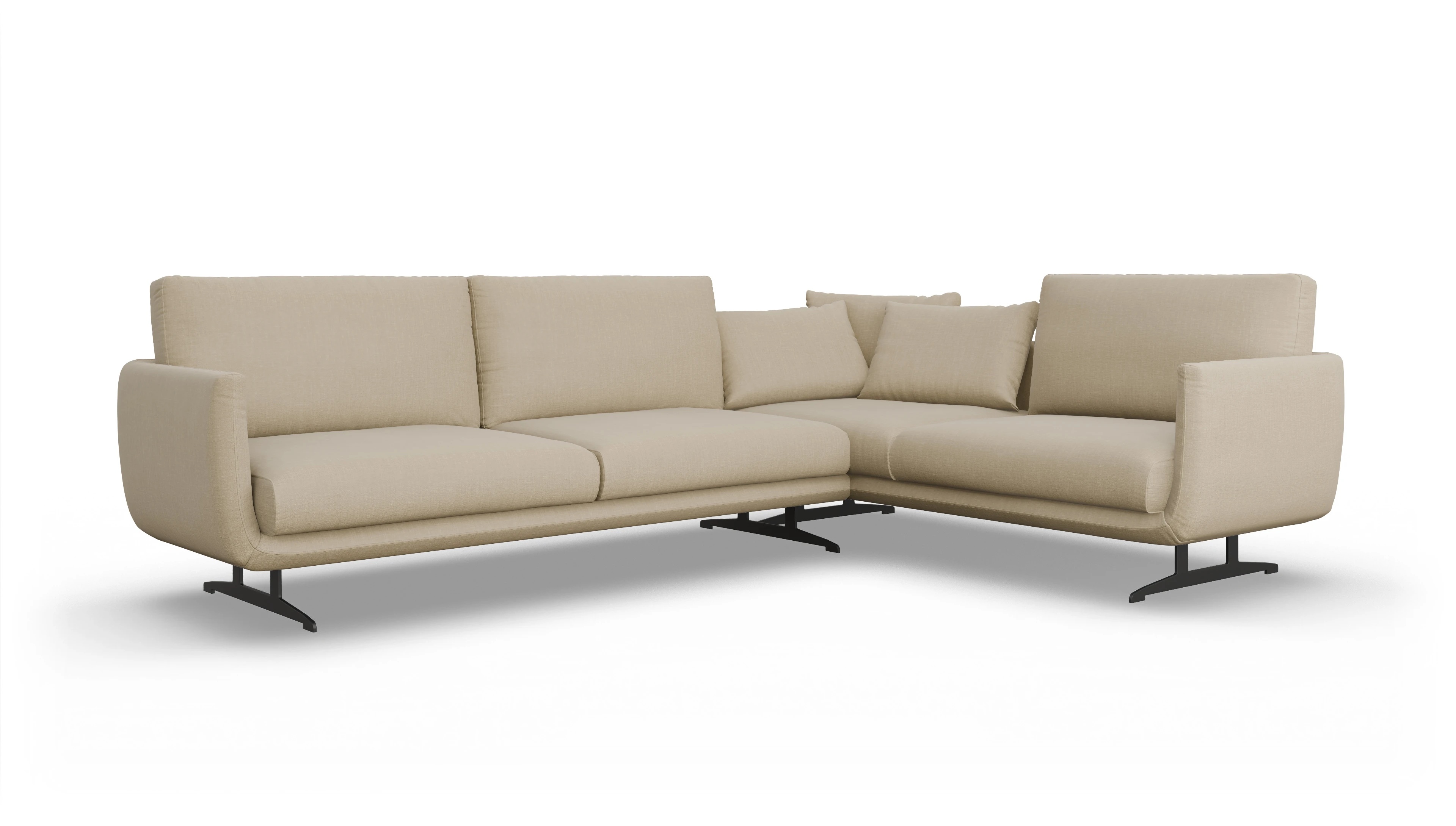 Ansicht des Produktes Boteri Ecksofa Rechts in Stoff beige
