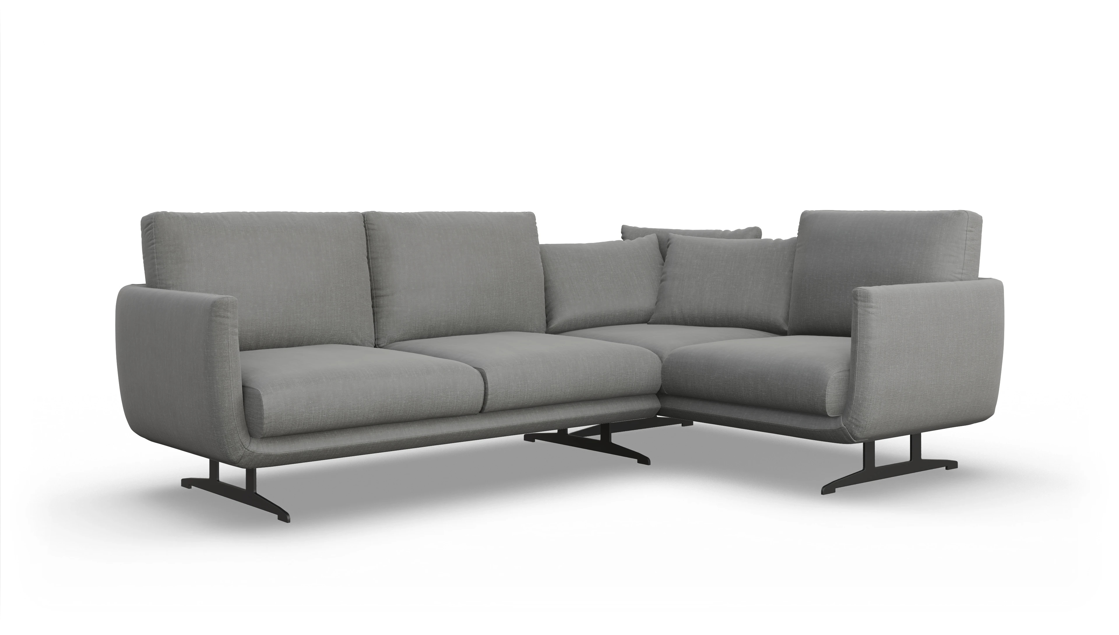 Ansicht des Produktes Boteri Ecksofa Rechts in Stoff grau