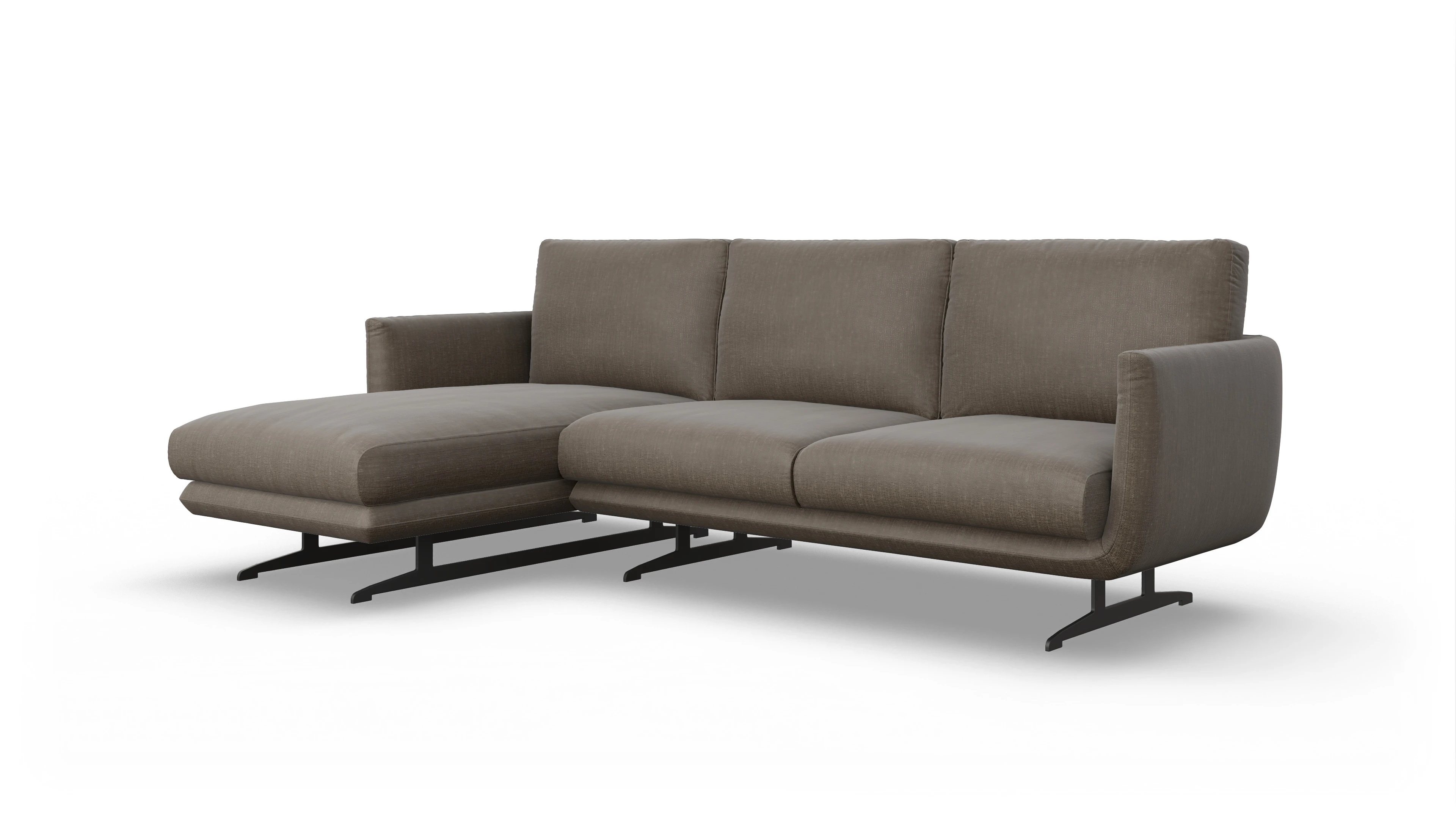 Designer-Sofa Boteri Ansicht des Produktes Boteri Sofa mit Rec links in Stoff braun