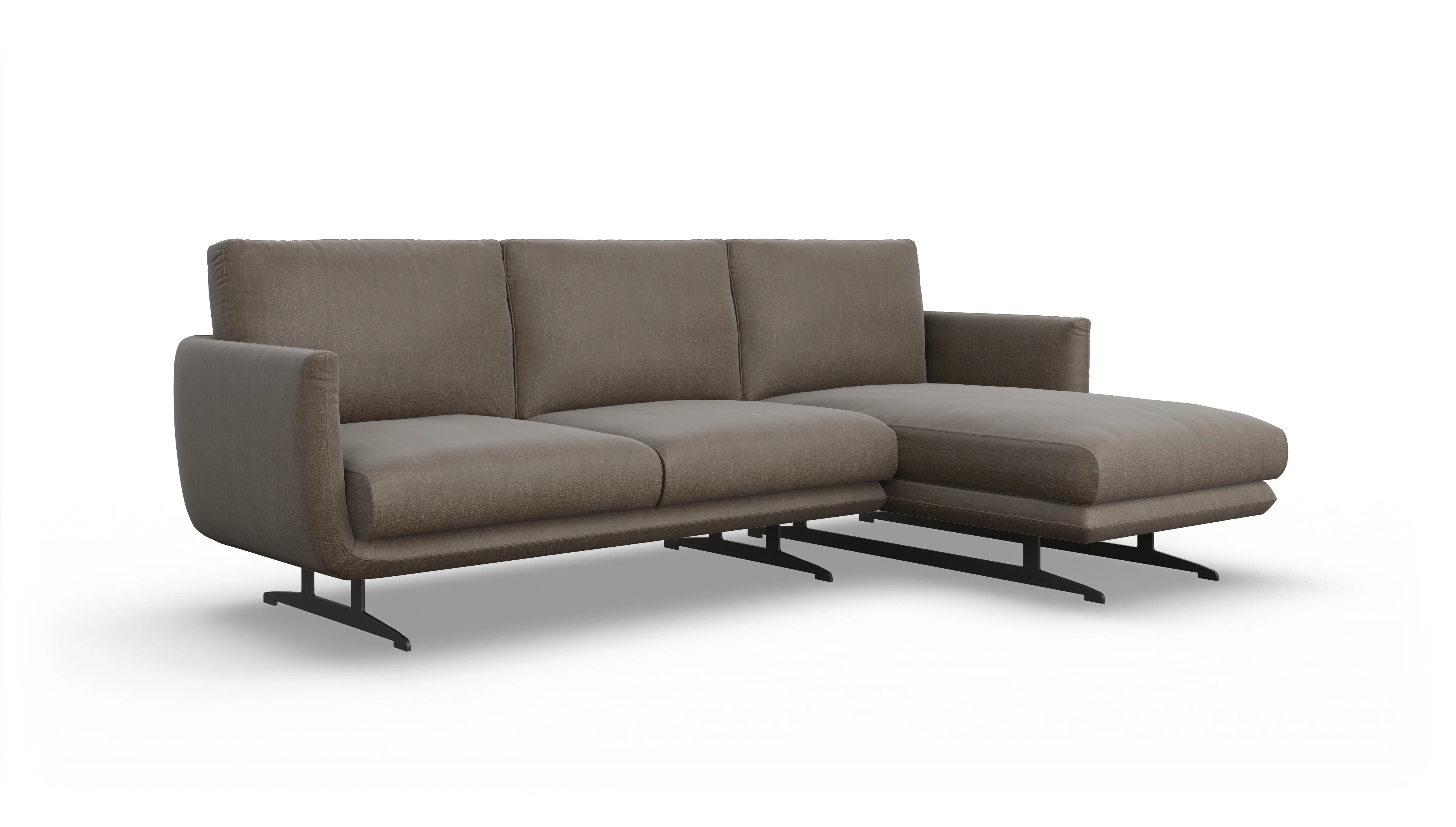 Ansicht des Produktes Boteri Sofa mit Rec rechts in Stoff braun