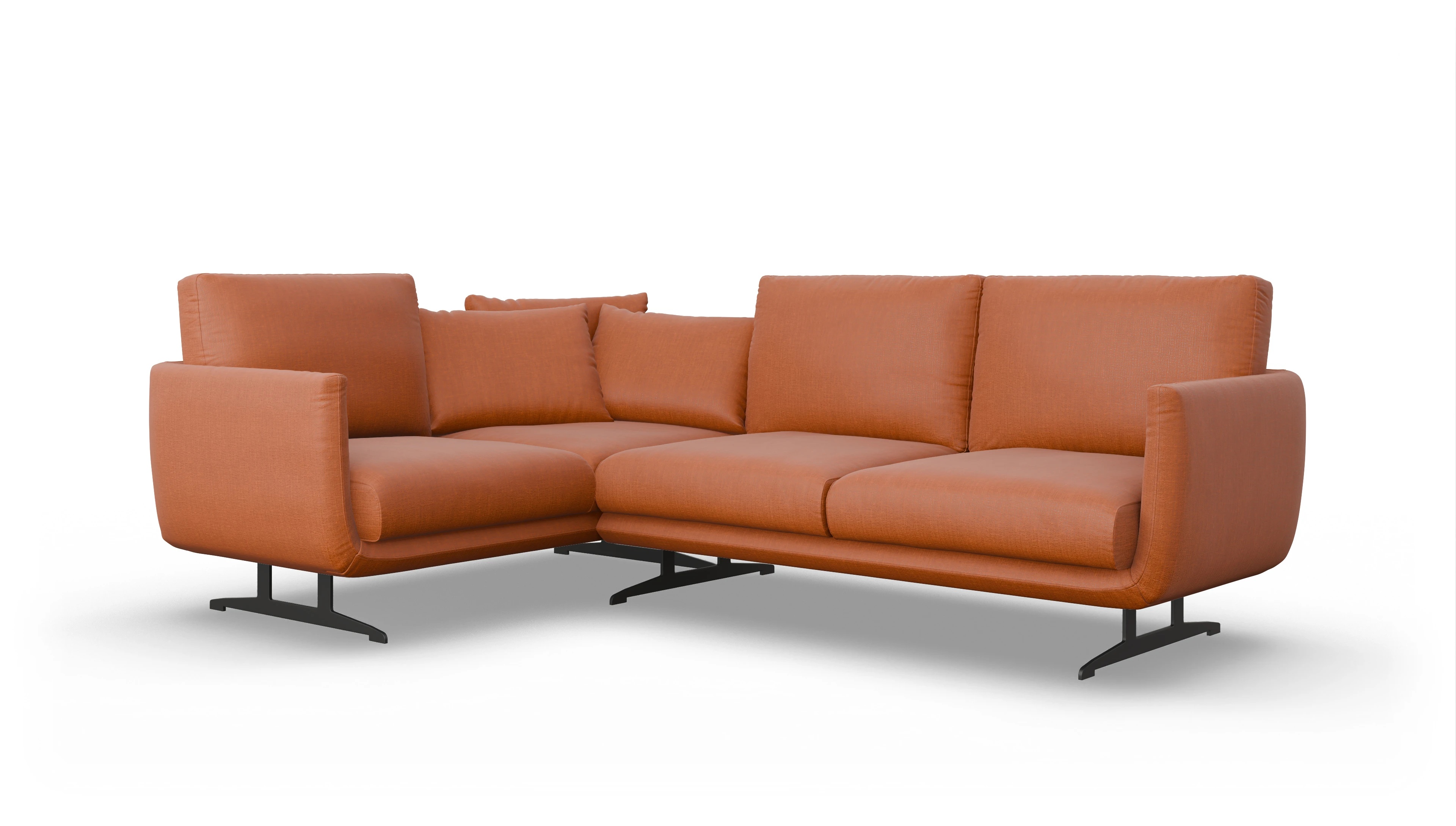 Ansicht des Produktes Boteri Ecksofa Links in Stoff orange