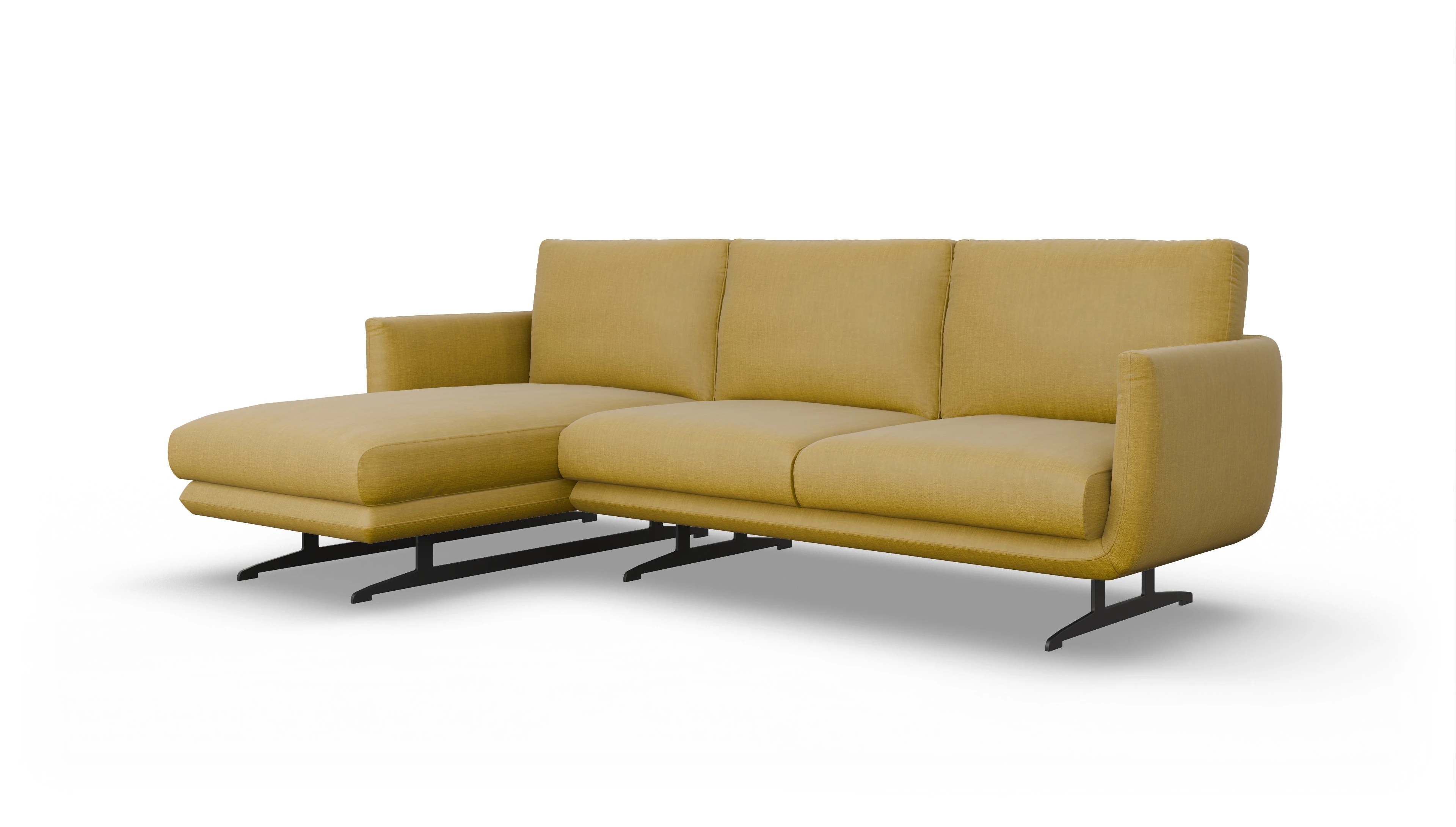 Ansicht des Produktes Boteri Sofa mit Rec links in Stoff gelb