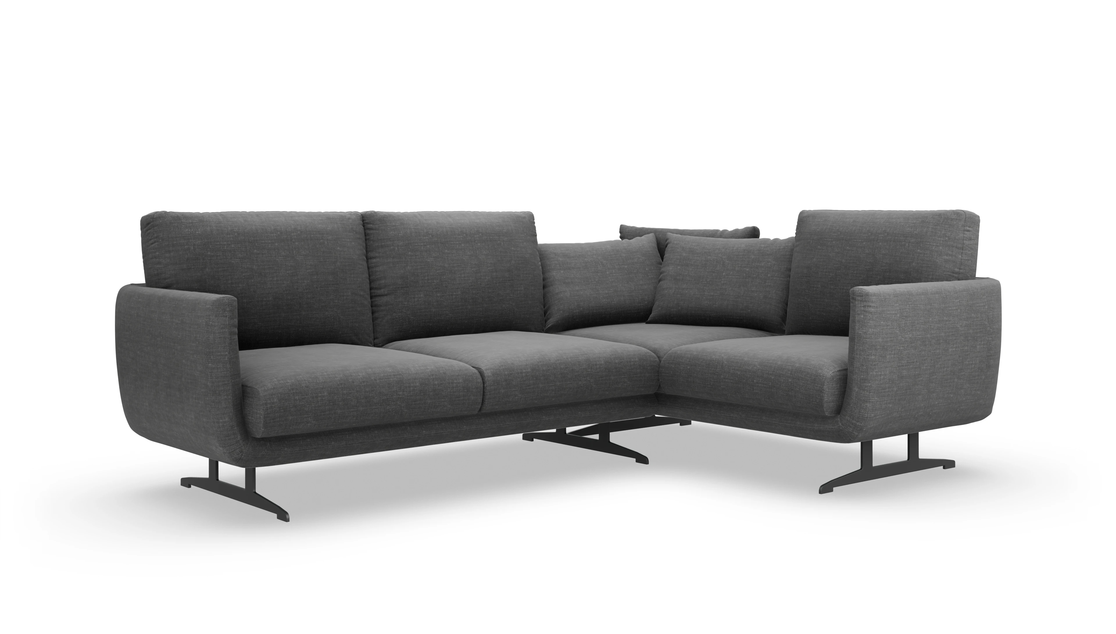 Ansicht des Produktes Boteri Ecksofa Rechts in Stoff grau