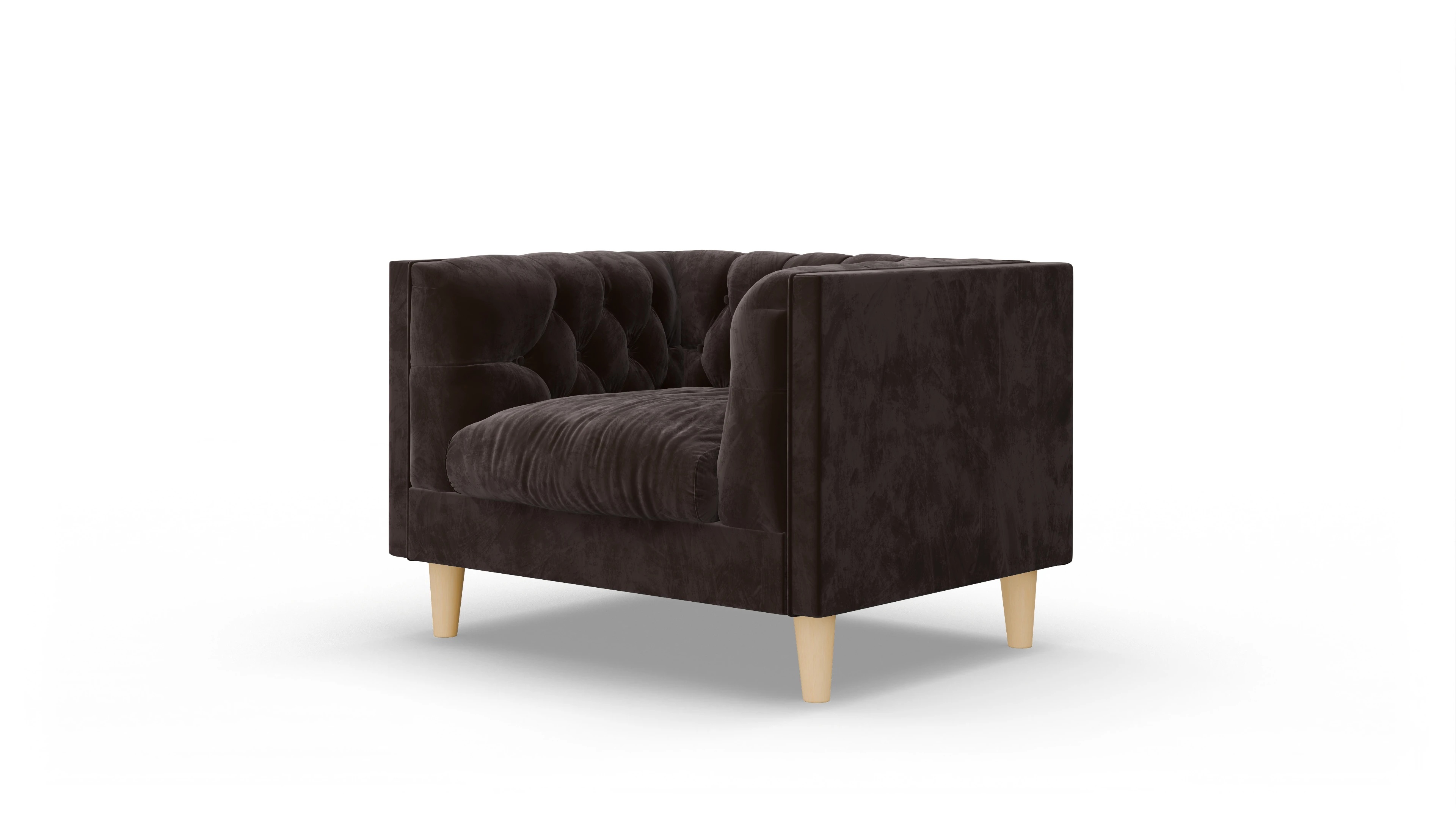 Ansicht des Produktes NewChester.01 Sessel in Samt braun