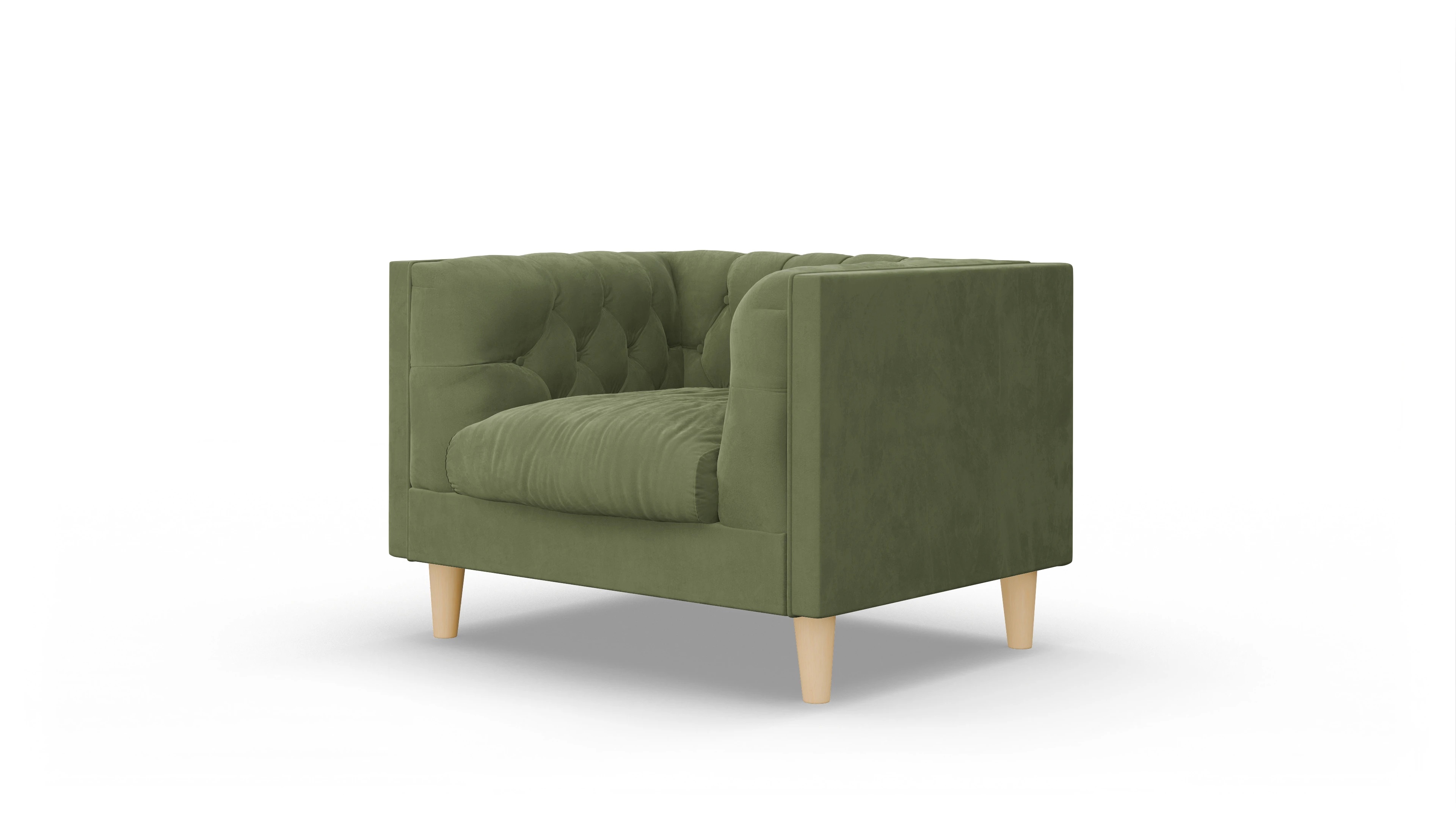 Ansicht des Produktes NewChester.01 Sessel in Samt grün