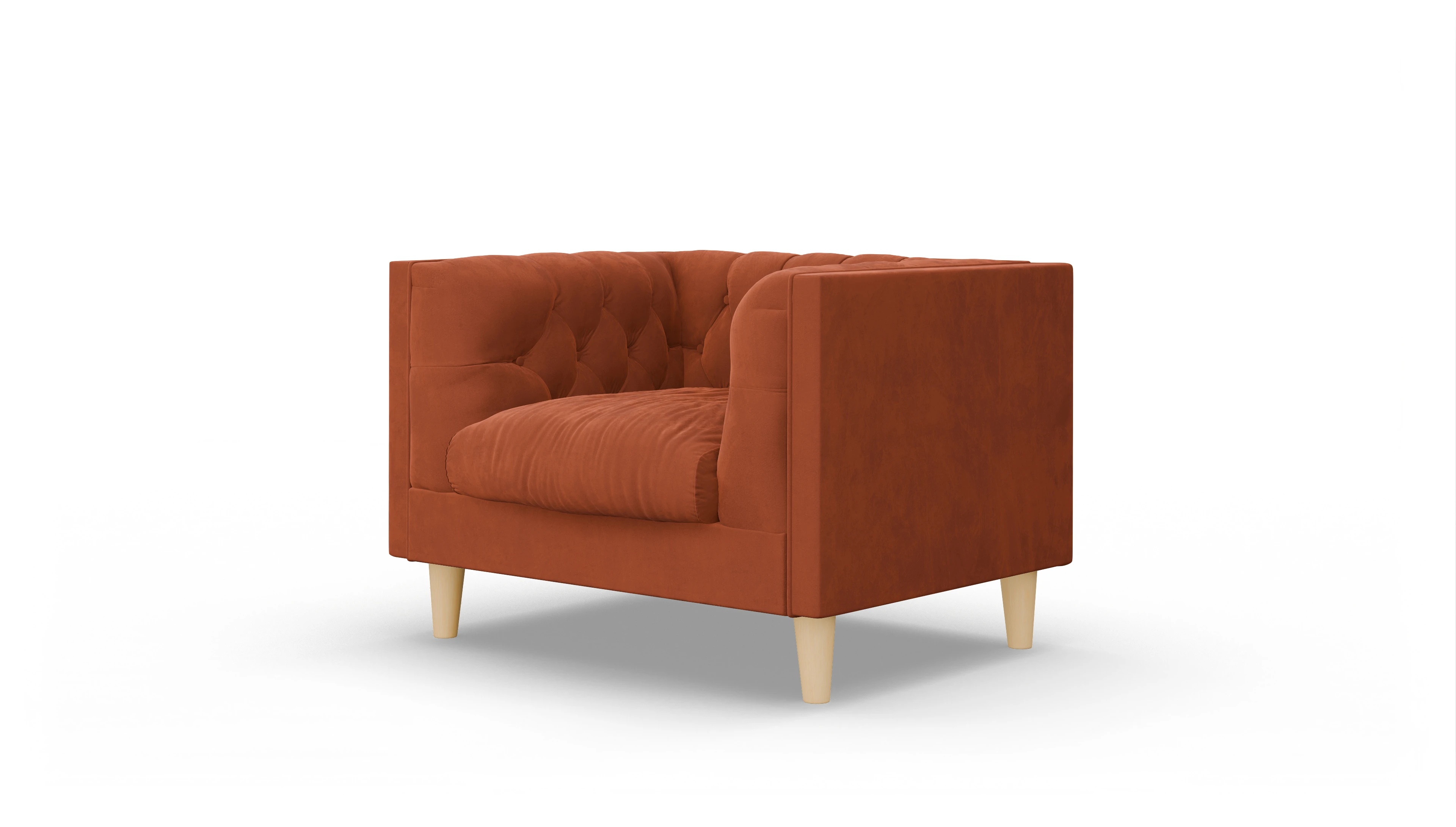 Ansicht des Produktes NewChester.01 Sessel in Samt orange
