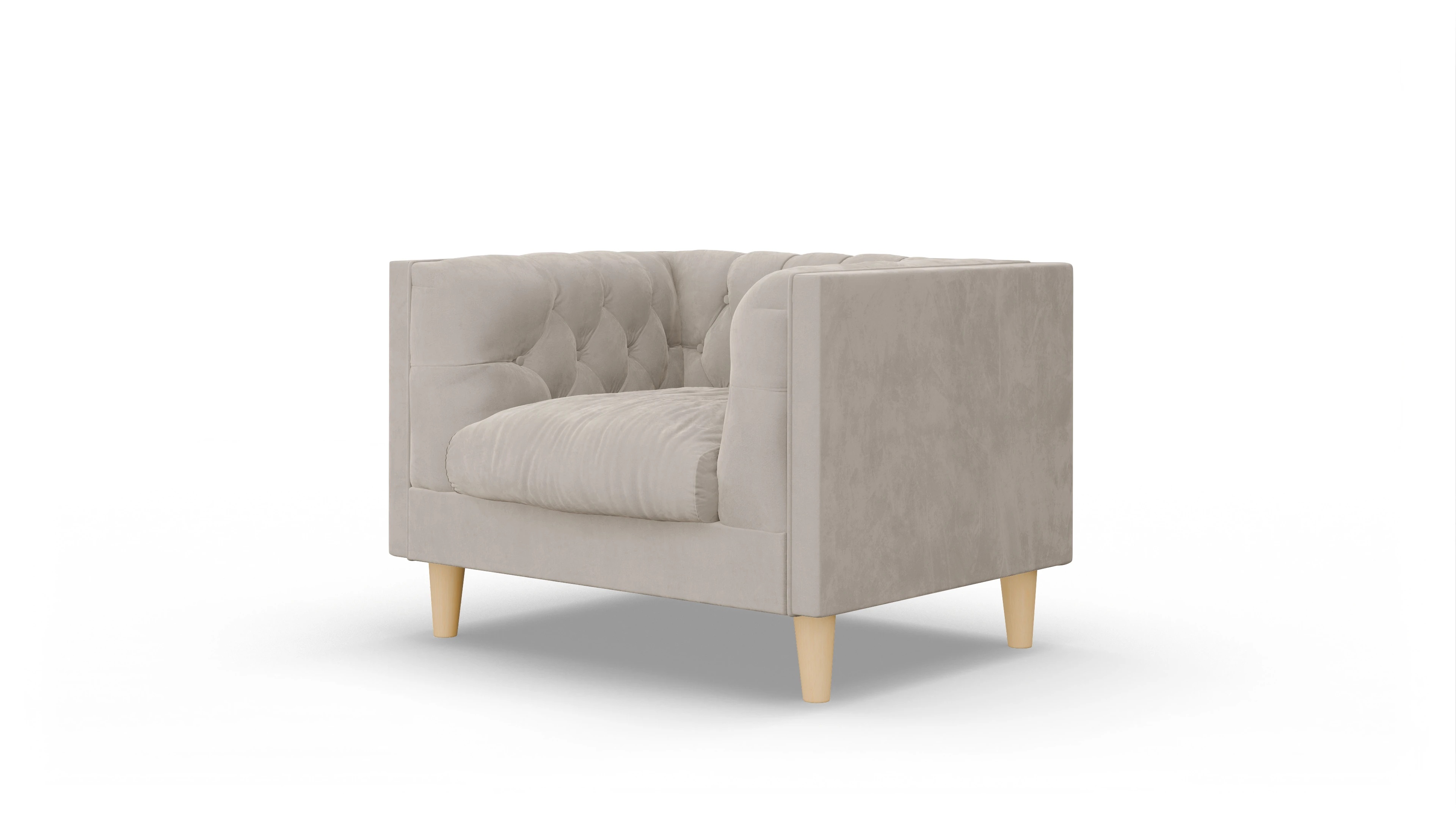 Stoff-Sessel NewChester.01 Ansicht des Produktes NewChester.01 Sessel in Samt grau