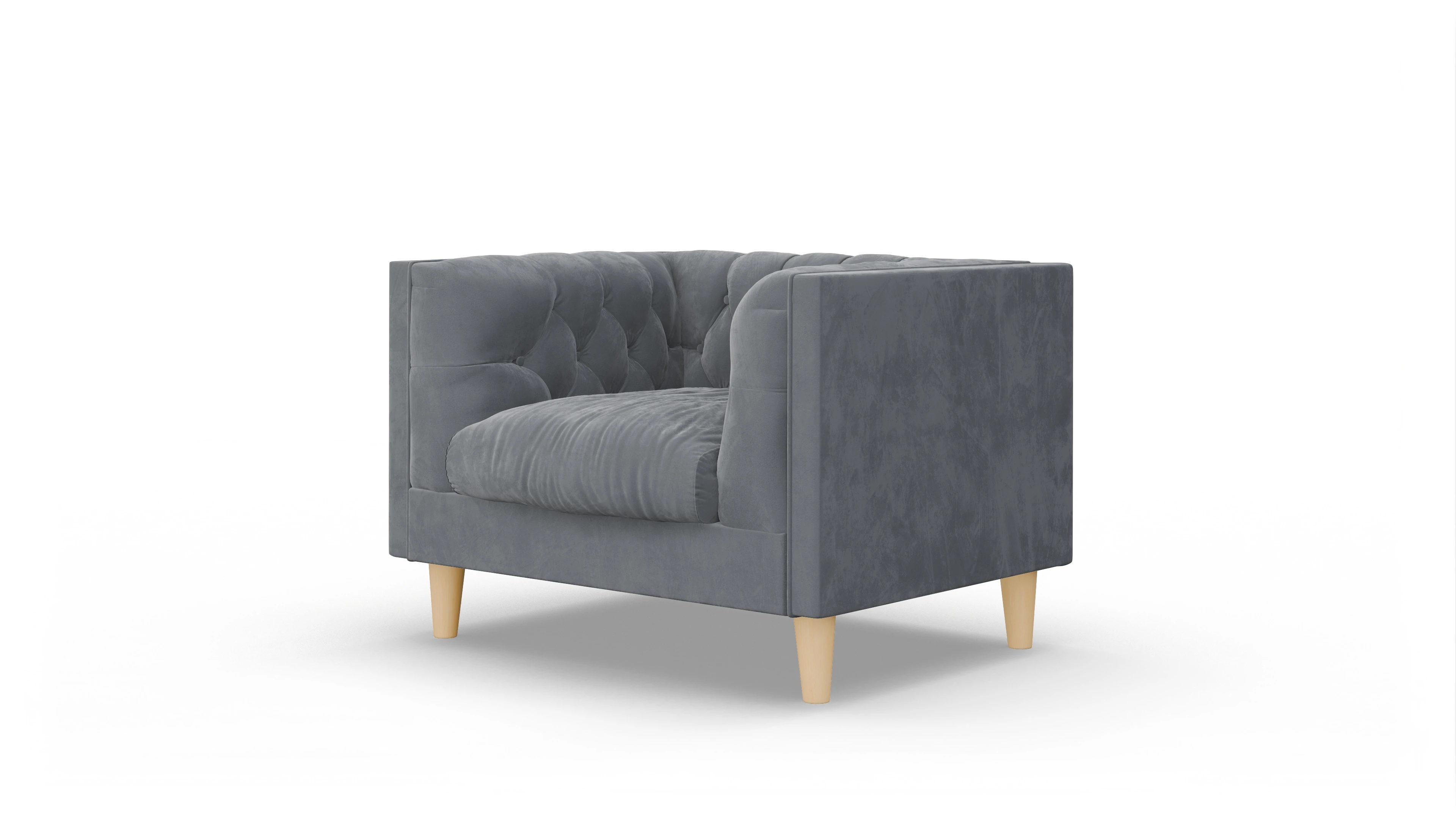 Stoff-Sessel NewChester.01 Ansicht des Produktes NewChester.01 Sessel in Samt grau