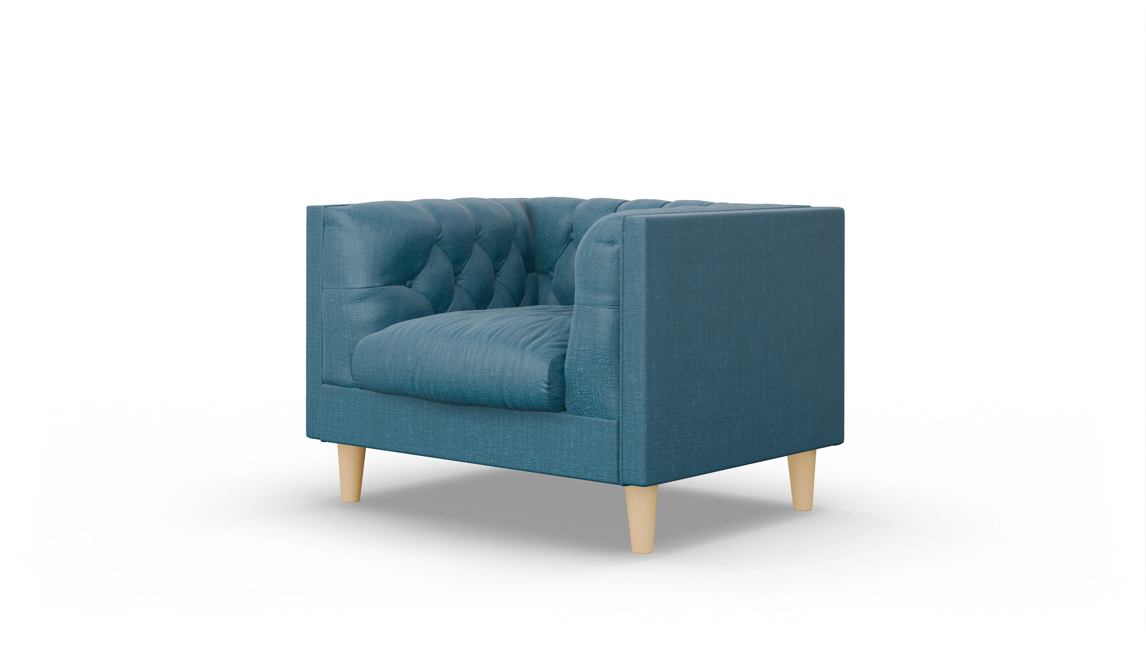 Ansicht des Produktes NewChester.01 Sessel in Stoff blau