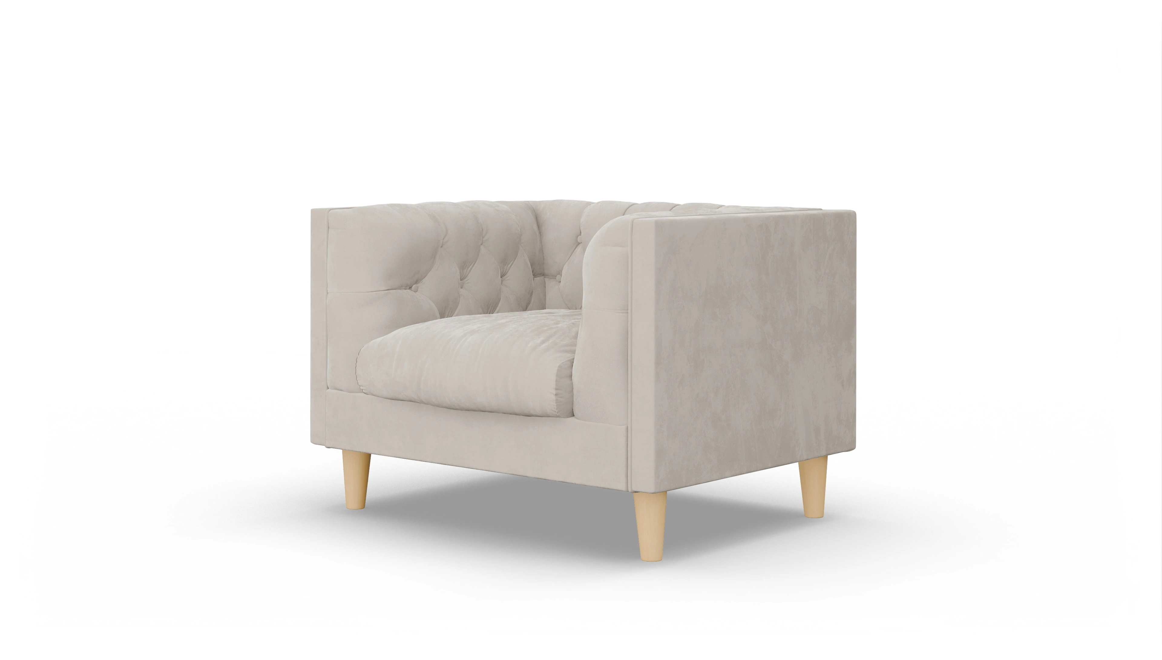 Stoff-Sessel NewChester.01 Ansicht des Produktes NewChester.01 Sessel in Samt weiß