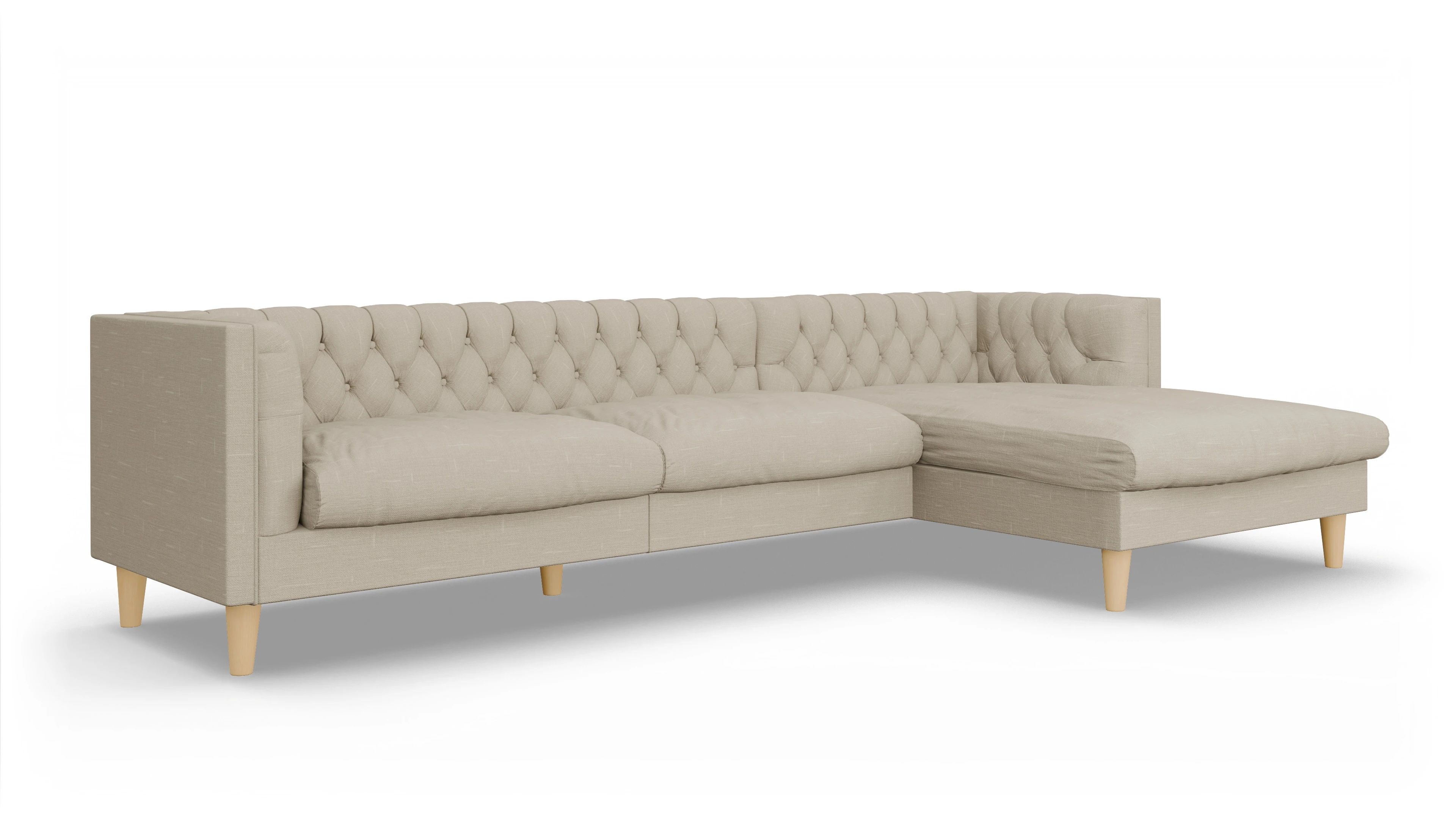 Ansicht des Produktes NewChester.01 Sofa mit Rec rechts in Stoff beige