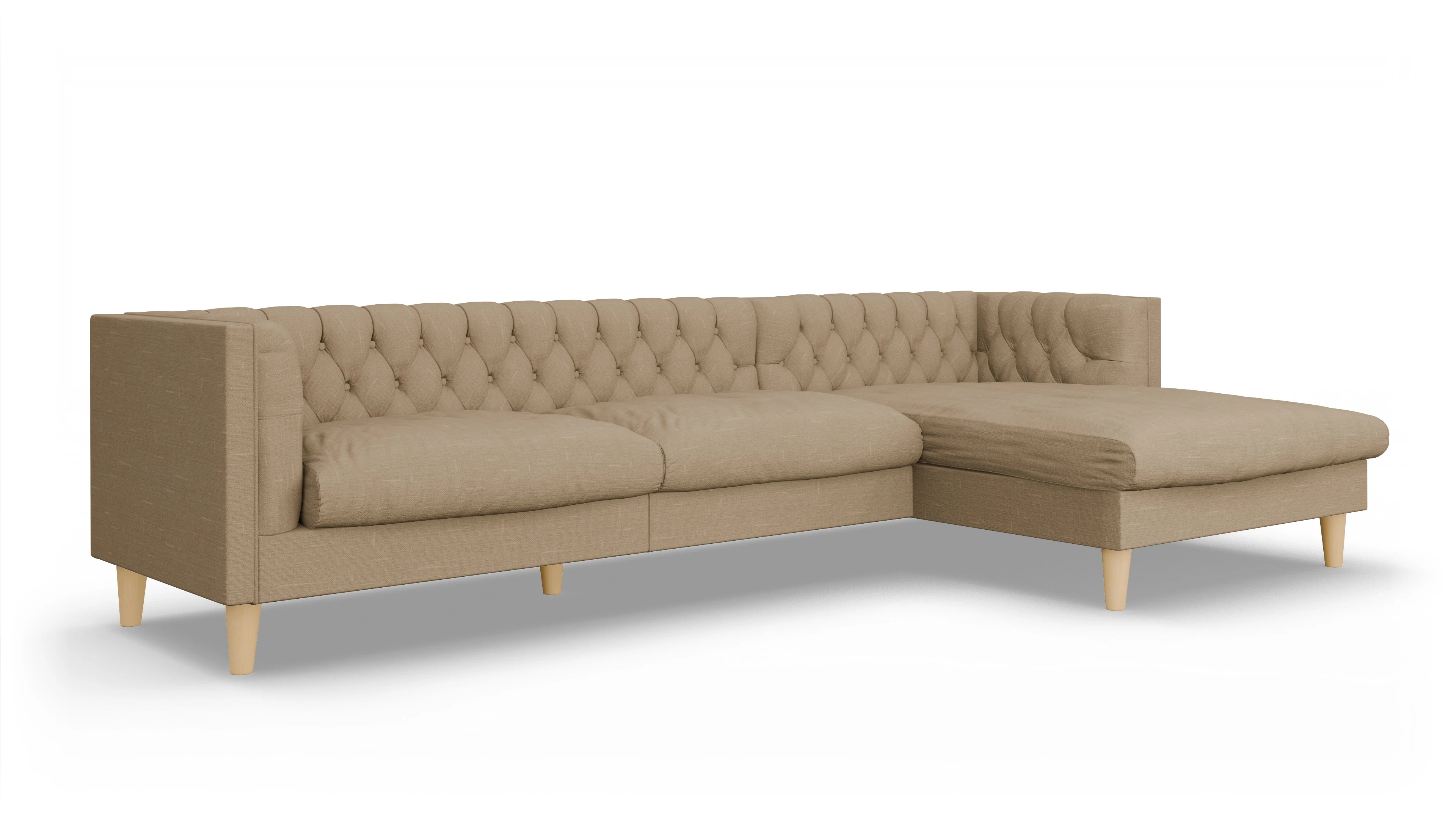 Ansicht des Produktes NewChester.01 Sofa mit Rec rechts in Stoff braun