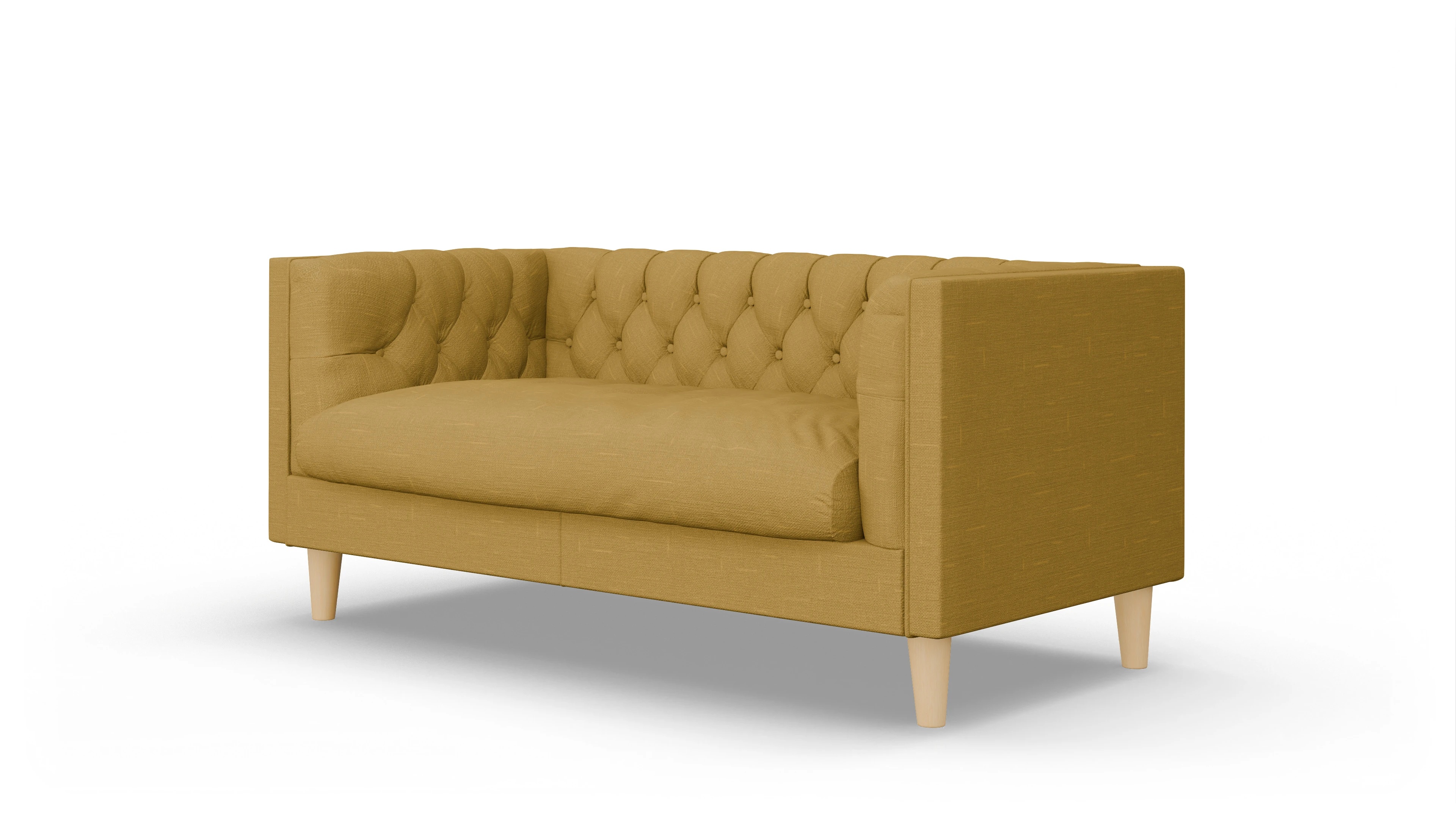 Stoff-Chesterfield NewChester.01 Ansicht des Produktes NewChester.01 2-Sitzer in Stoff gelb
